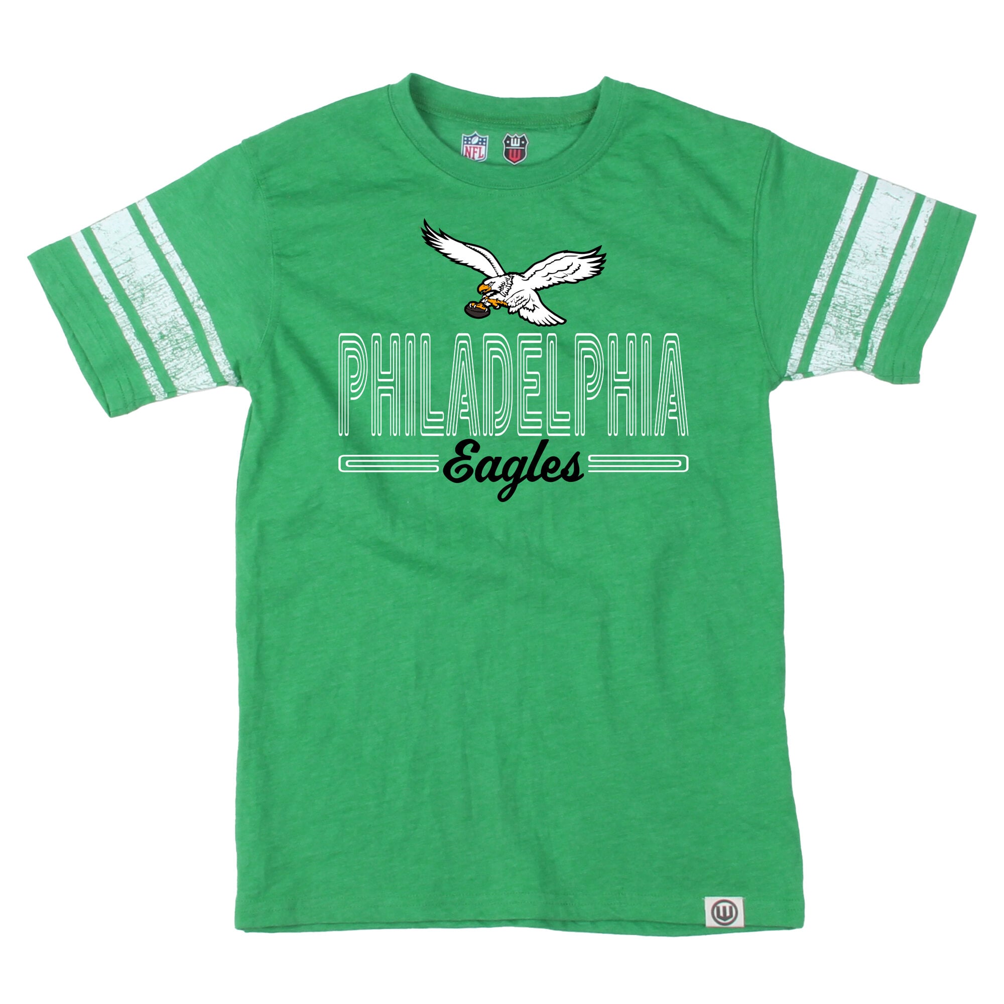 Youth Wes & Willy Kelly Green Philadelphia Eagles Football Jersey T-Shirt
