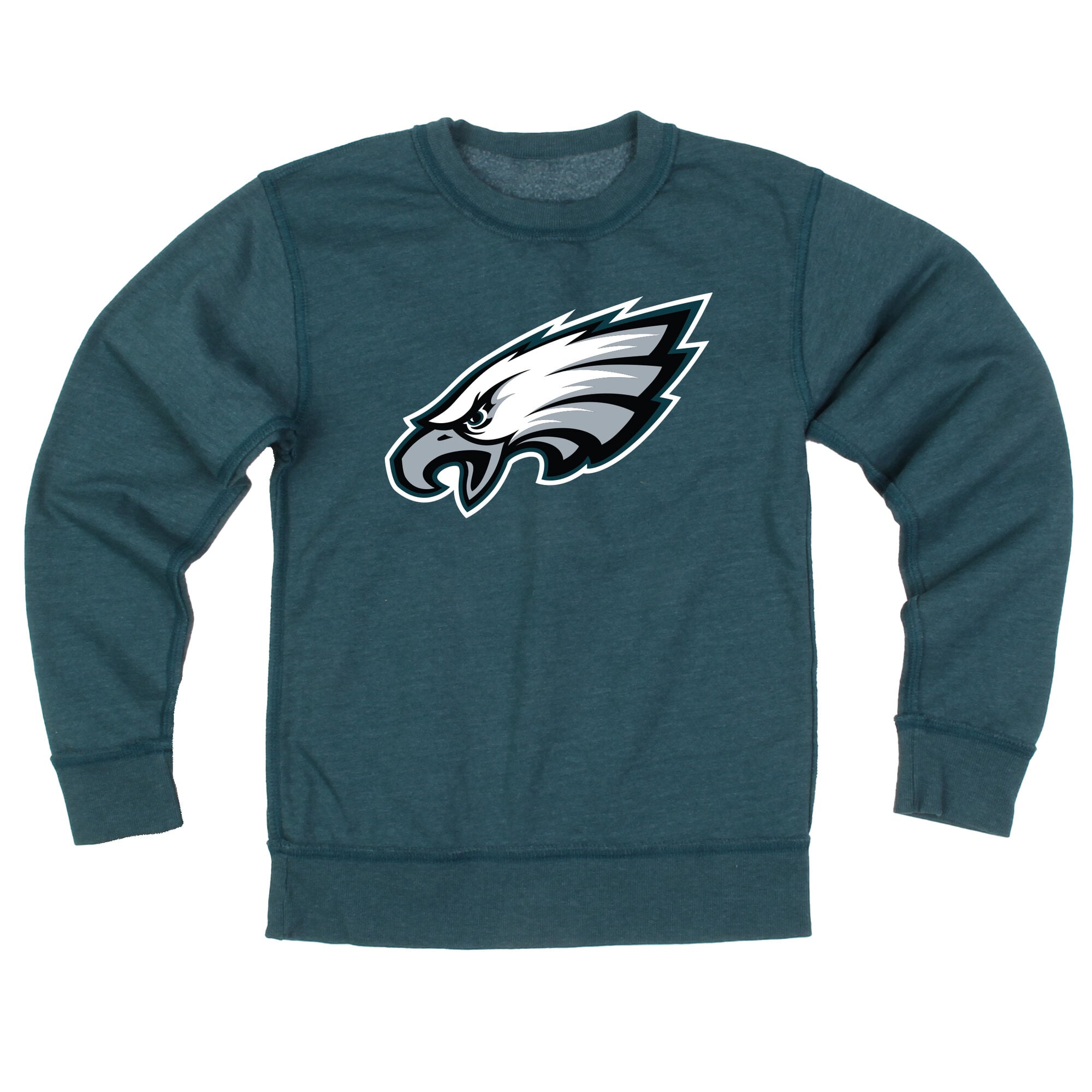 Youth Wes & Willy  Midnight Green Philadelphia Eagles Reversible Fleece Sweatshirt
