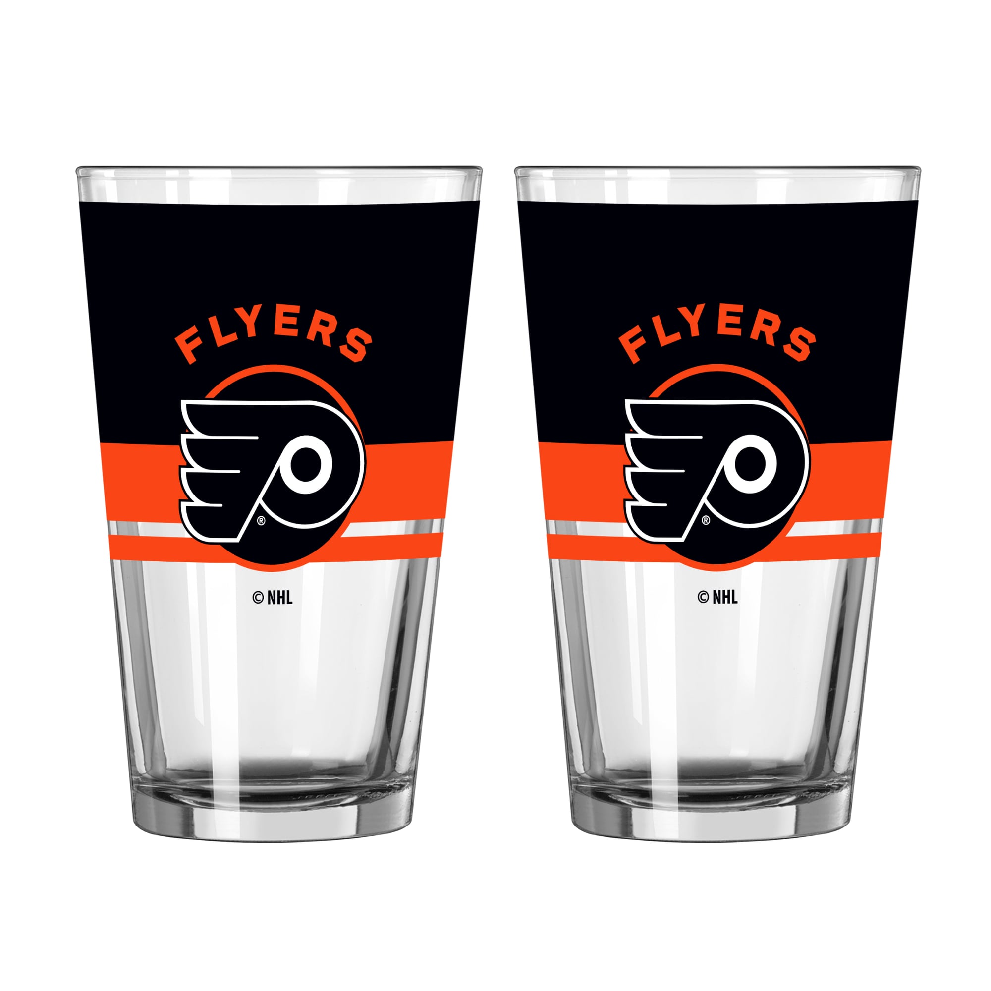 Ensemble de deux verres à bière Horizon de 473 ml (16 oz) Logo Brands Philadelphia Flyers
