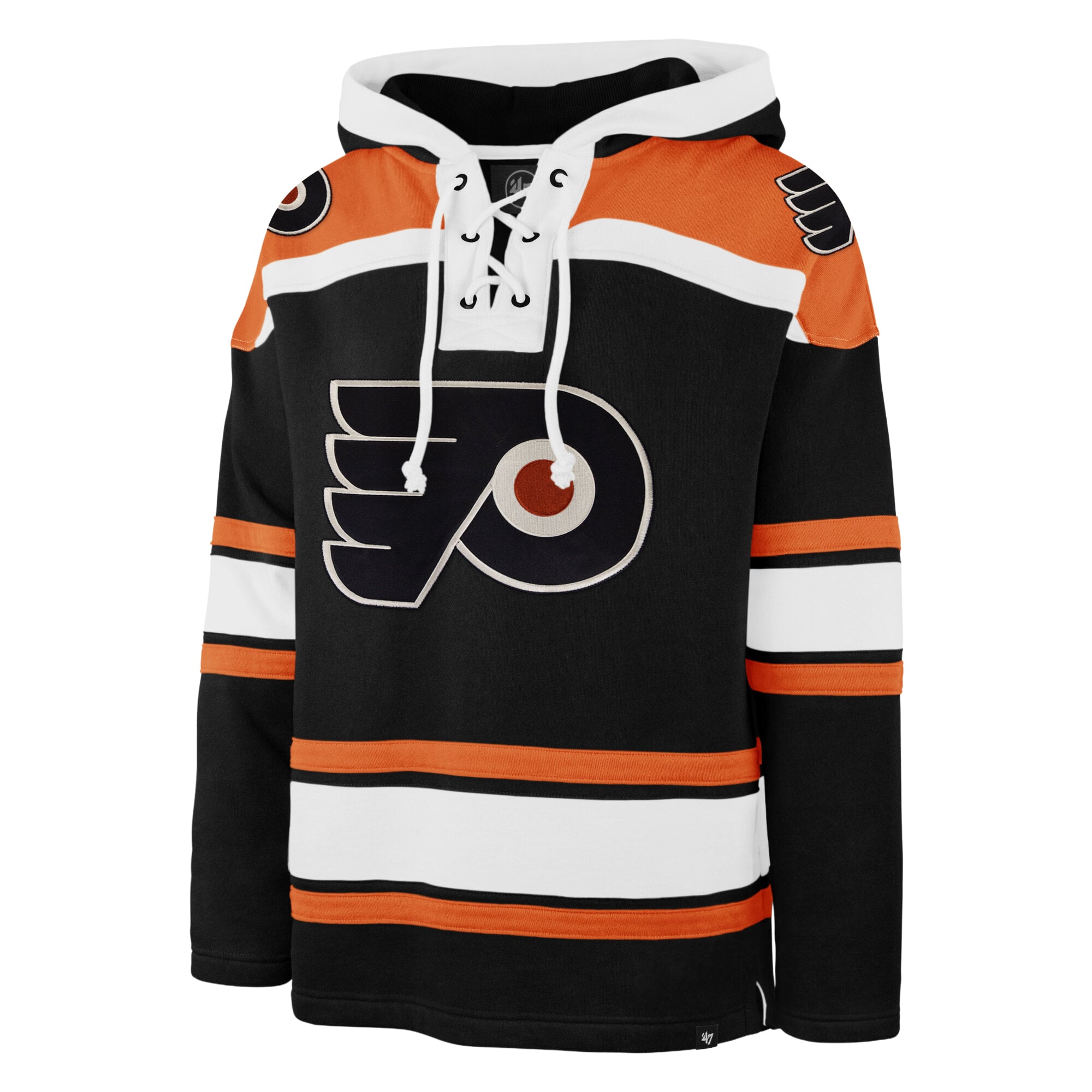 Men's '47  Black Philadelphia Flyers Superior Lacer Hoodie