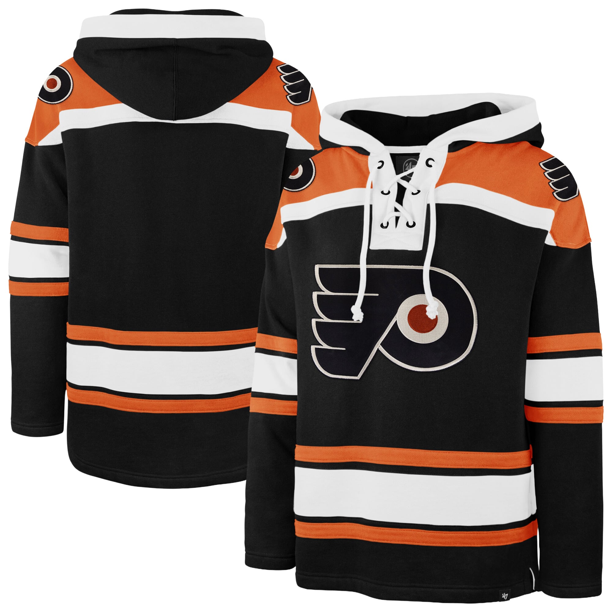 Men's '47 Black Philadelphia Flyers Superior Lacer Hoodie