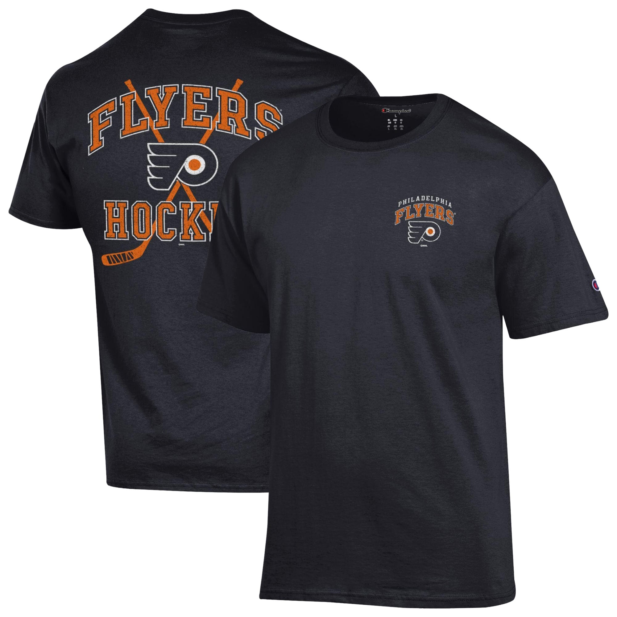 Men's Champion  Black Philadelphia Flyers Stick With It Jersey T-Shirt