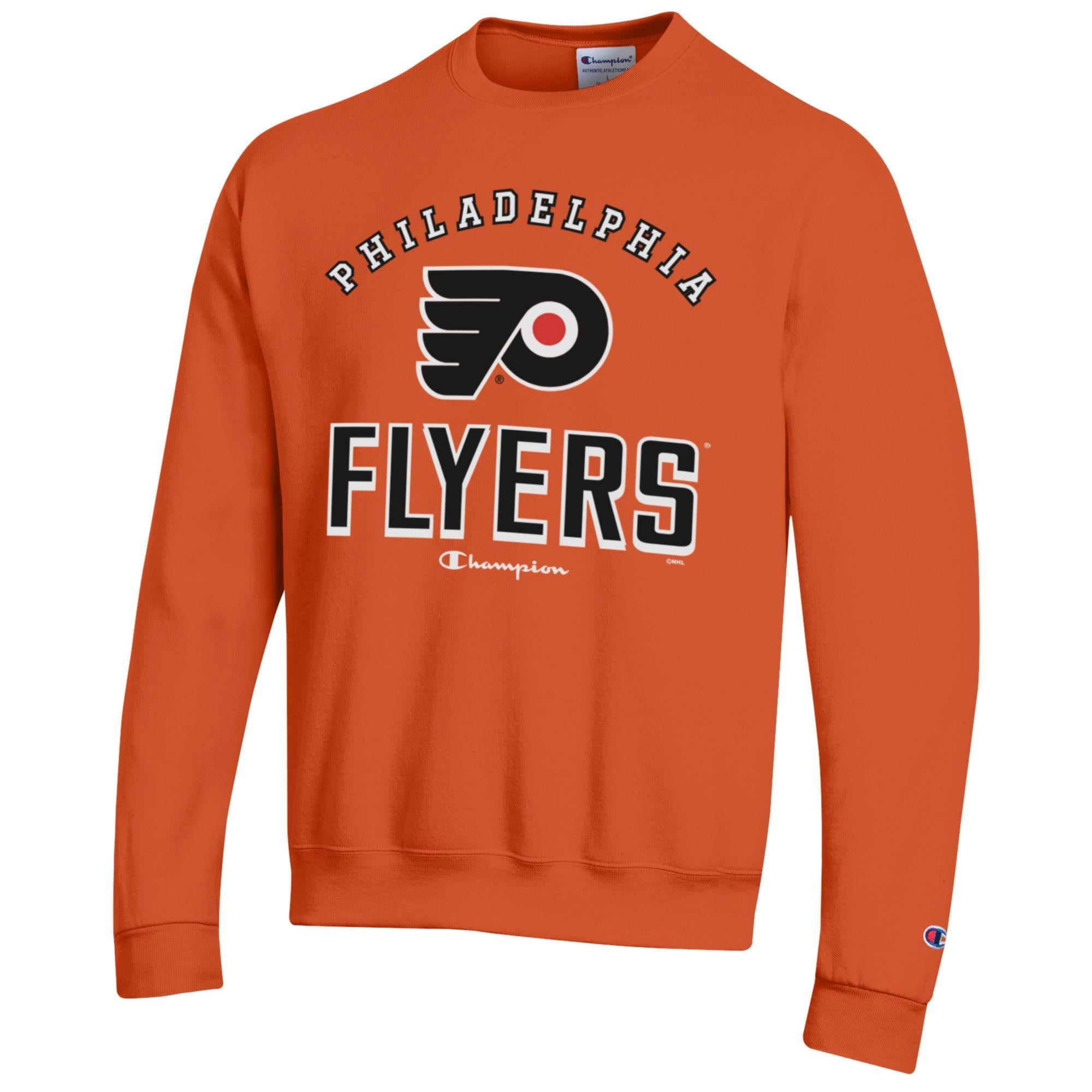 Sweat-shirt à col rond Champion orange Philadelphia Flyers Eco Powerblend pour homme