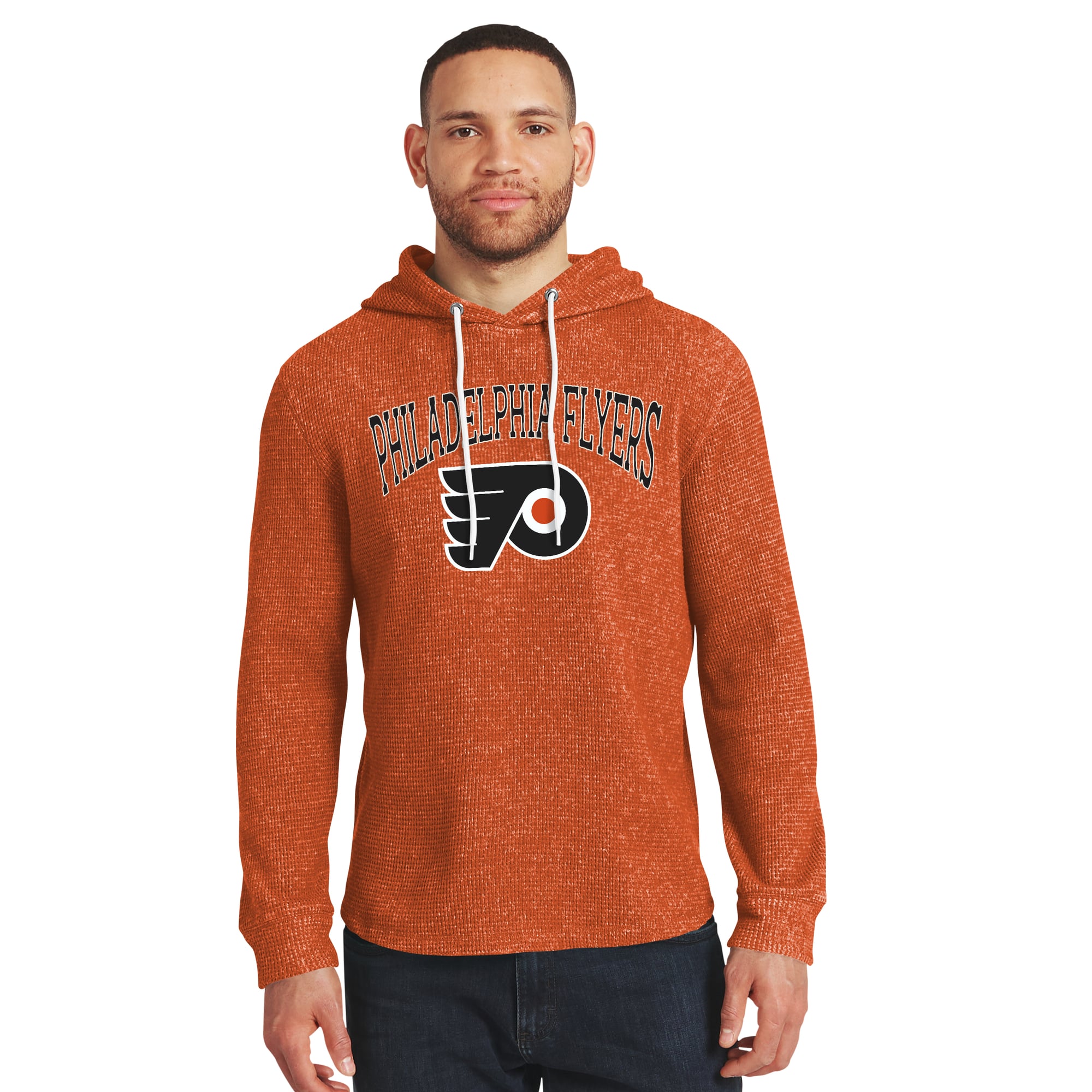 Collection Darius Rucker pour homme par Fanatics T-shirt à manches longues en maille gaufrée orange des Flyers de Philadelphie
