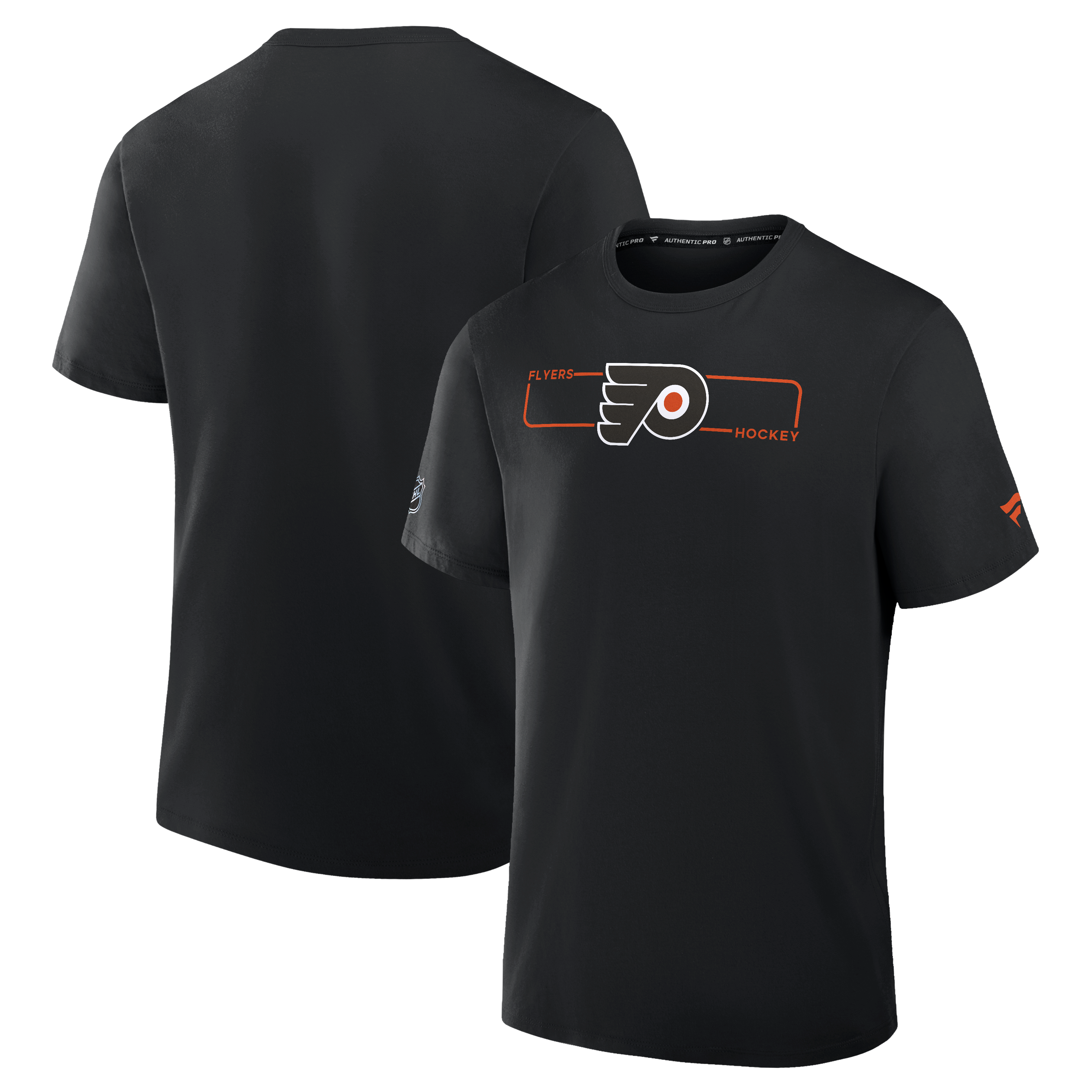 T-shirt authentique Fanatics noir pour homme avec logo principal des Flyers de Philadelphie