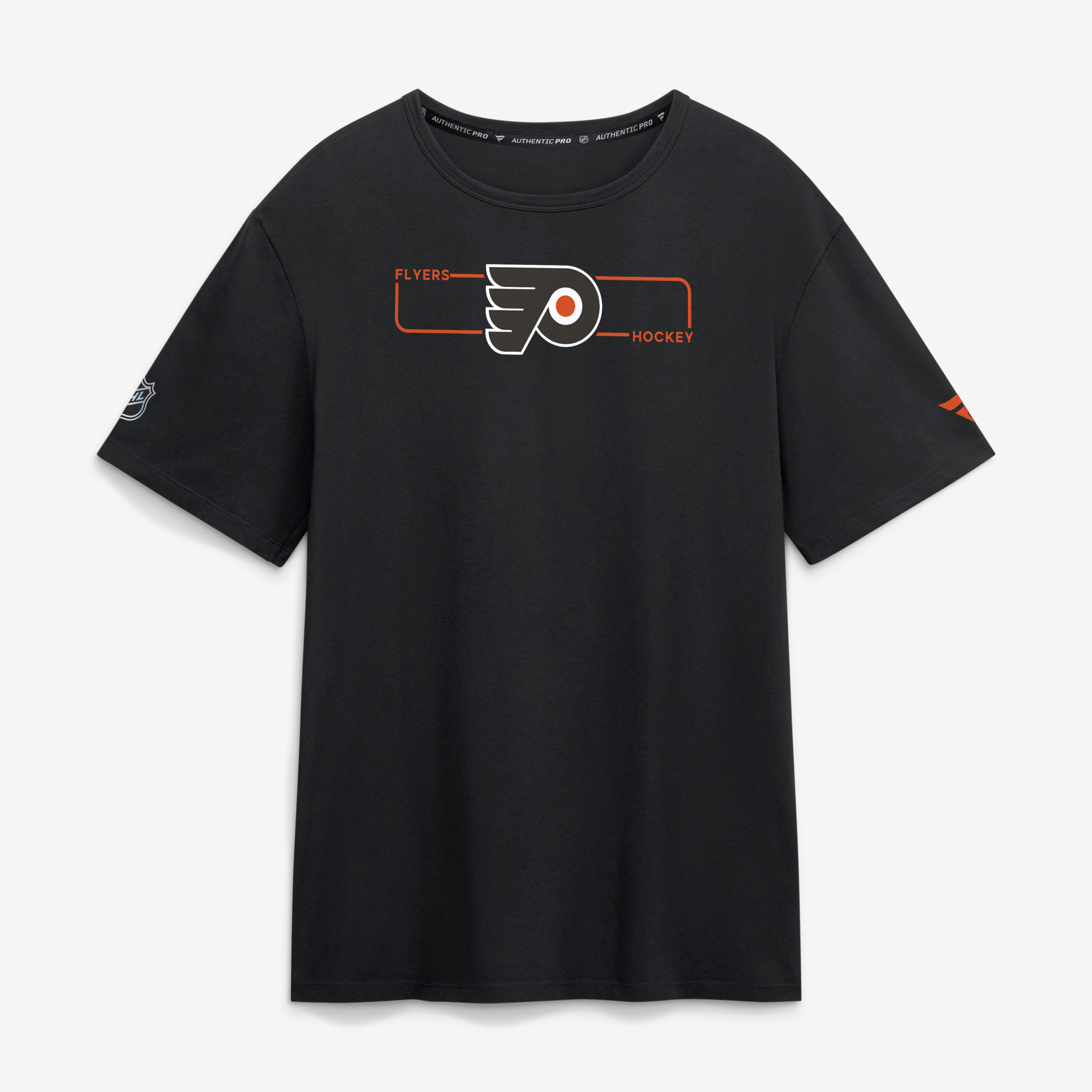 T-shirt authentique Fanatics noir pour homme avec logo principal des Flyers de Philadelphie