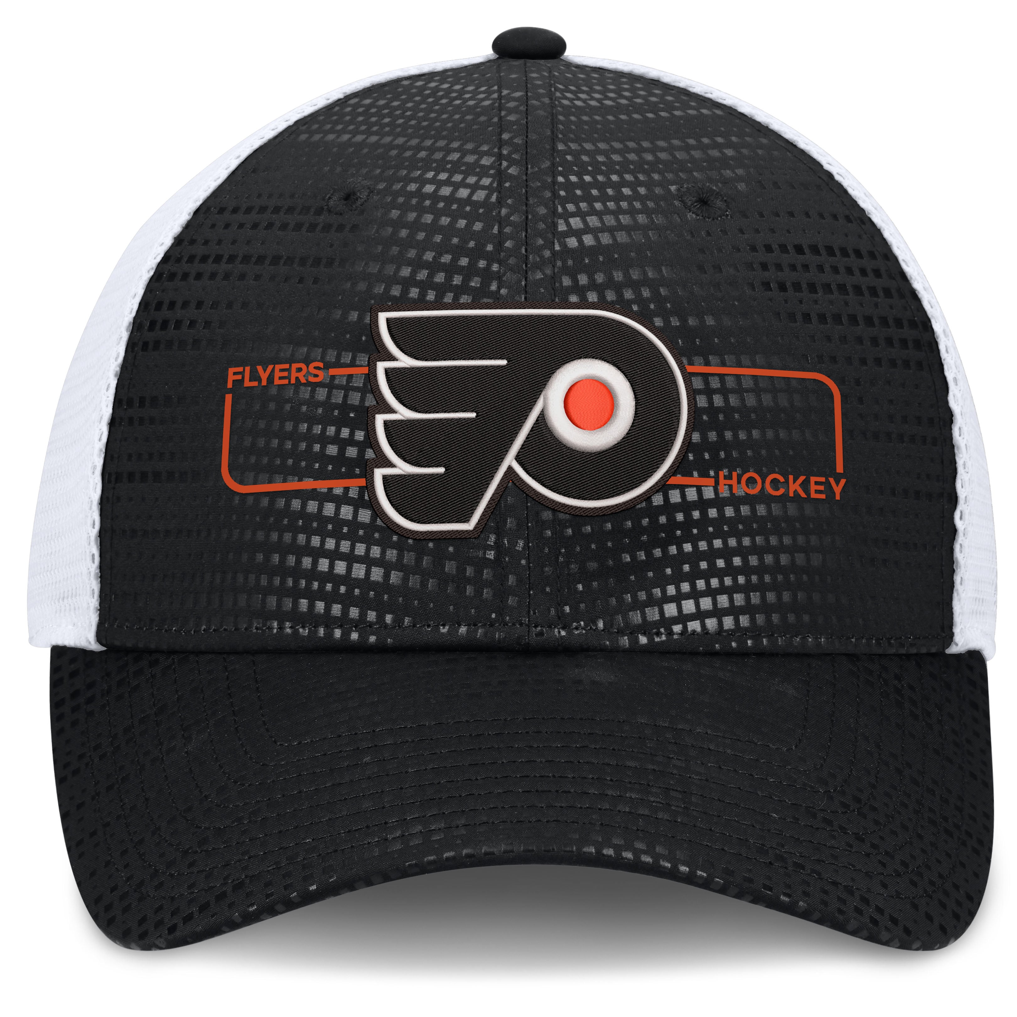 Casquette trucker Fanatics noire authentique Philadelphia Flyers avec logo encadré