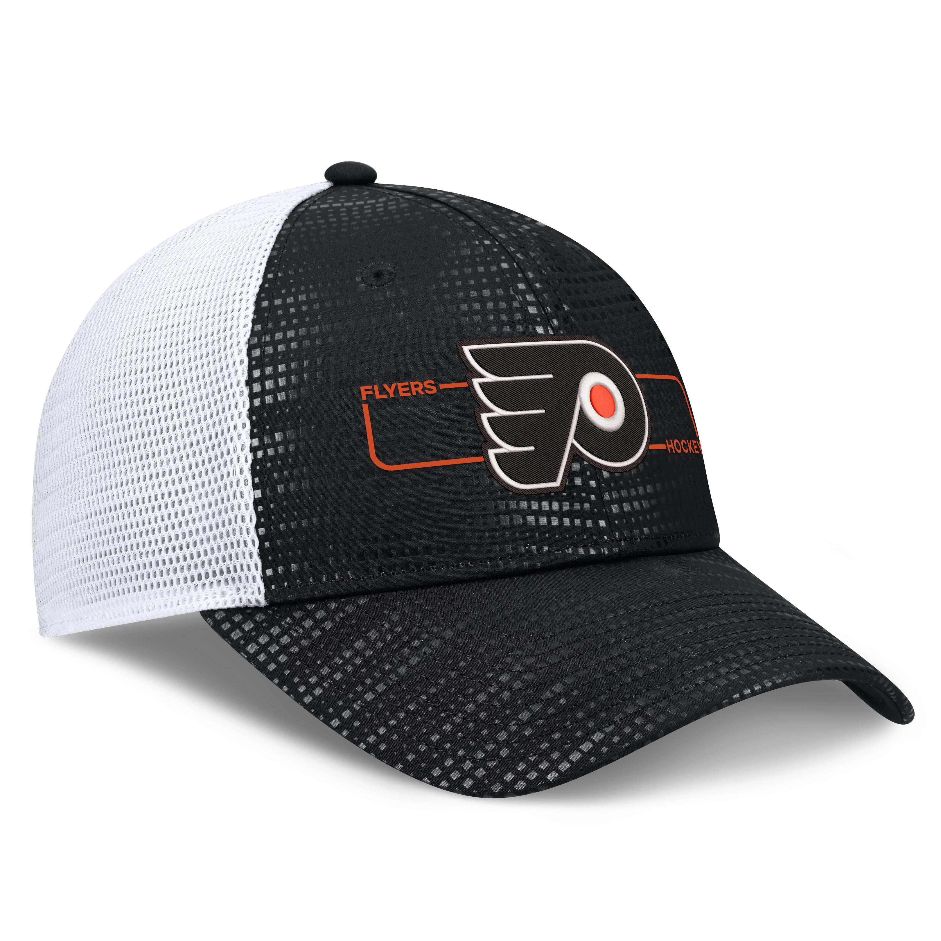 Casquette trucker Fanatics noire authentique Philadelphia Flyers avec logo encadré