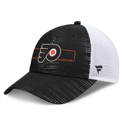 Men's Philadelphia Flyers Fanatics Black Authentic Pro Rink Boxed Logo Trucker Hat