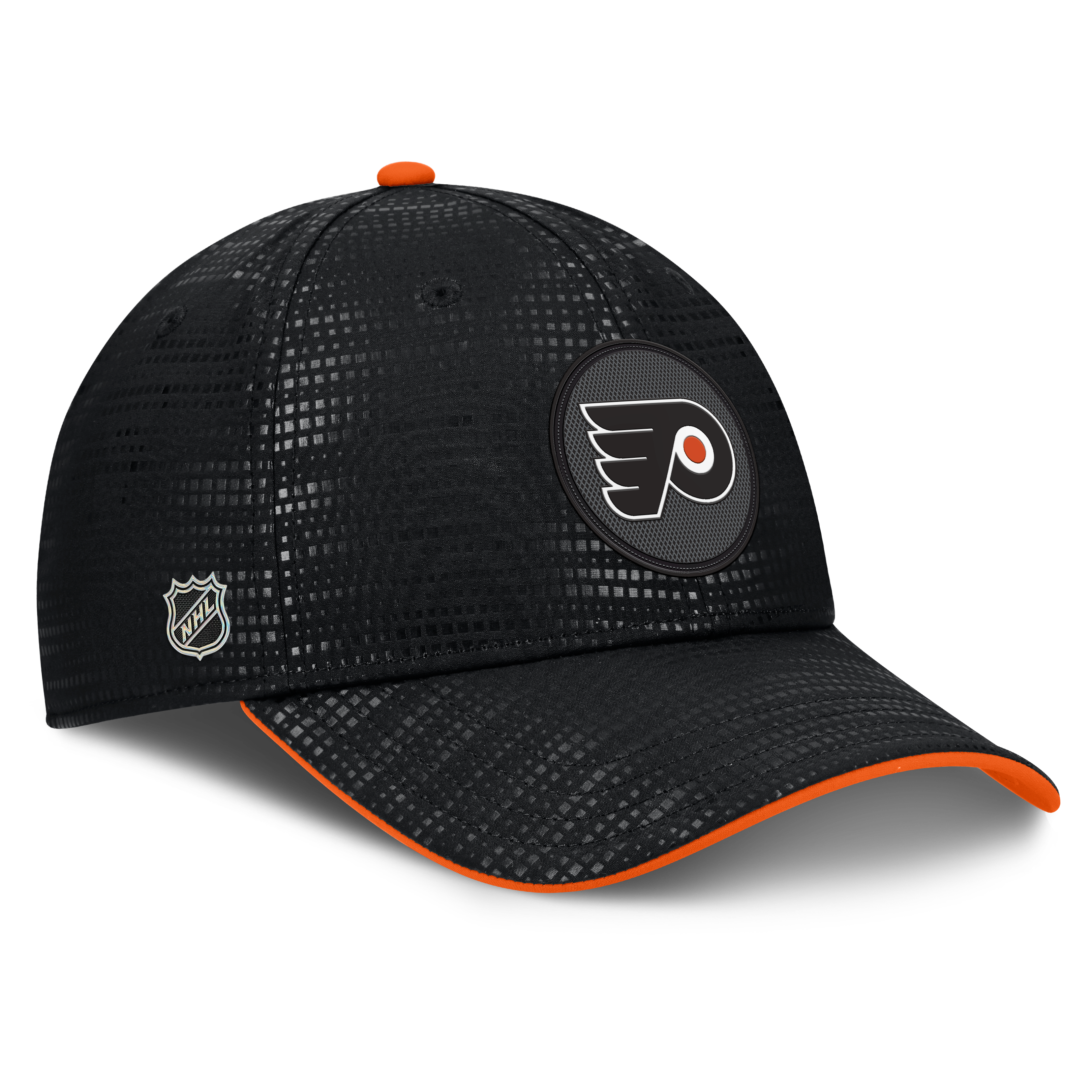 Men's Fanatics Black Philadelphia Flyers Authentic Pro Rink Debossed Stretch Fit Hat