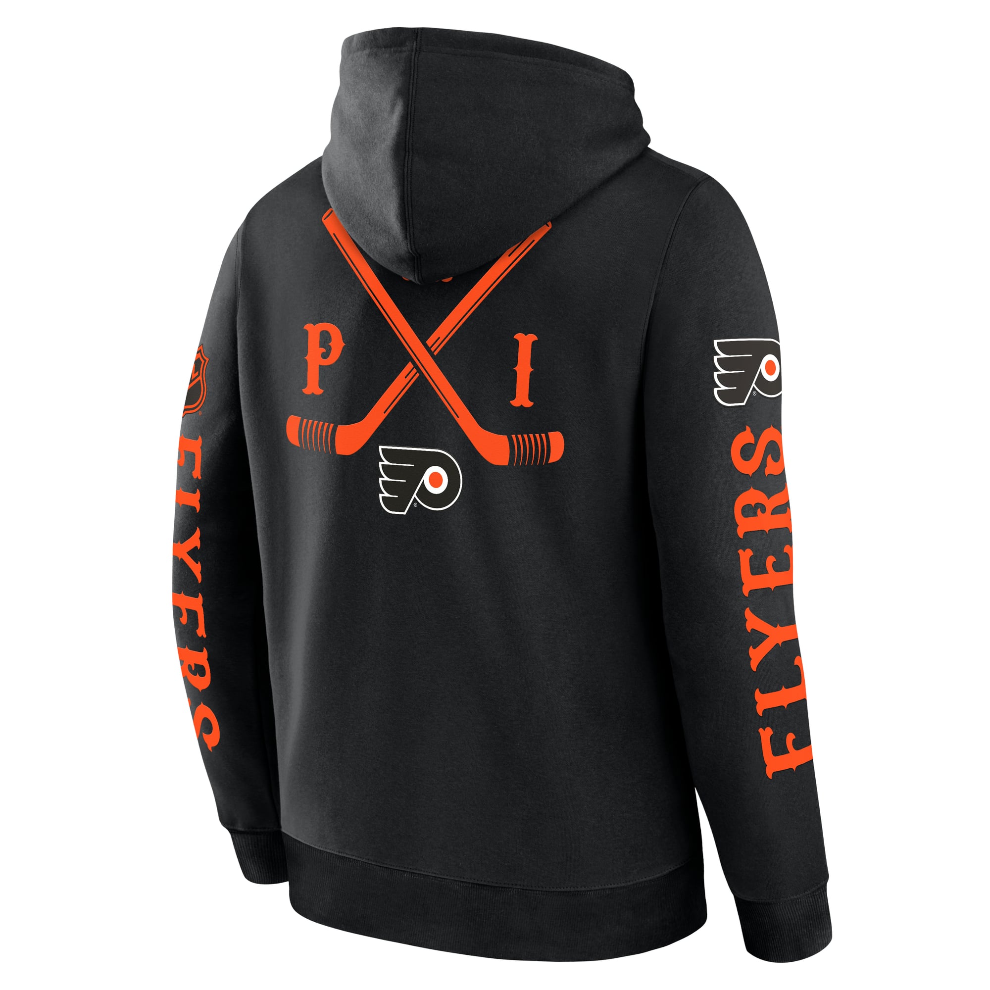Men's Fanatics Black Philadelphia Flyers Big City Legacy Fleece Pullover Hoodie