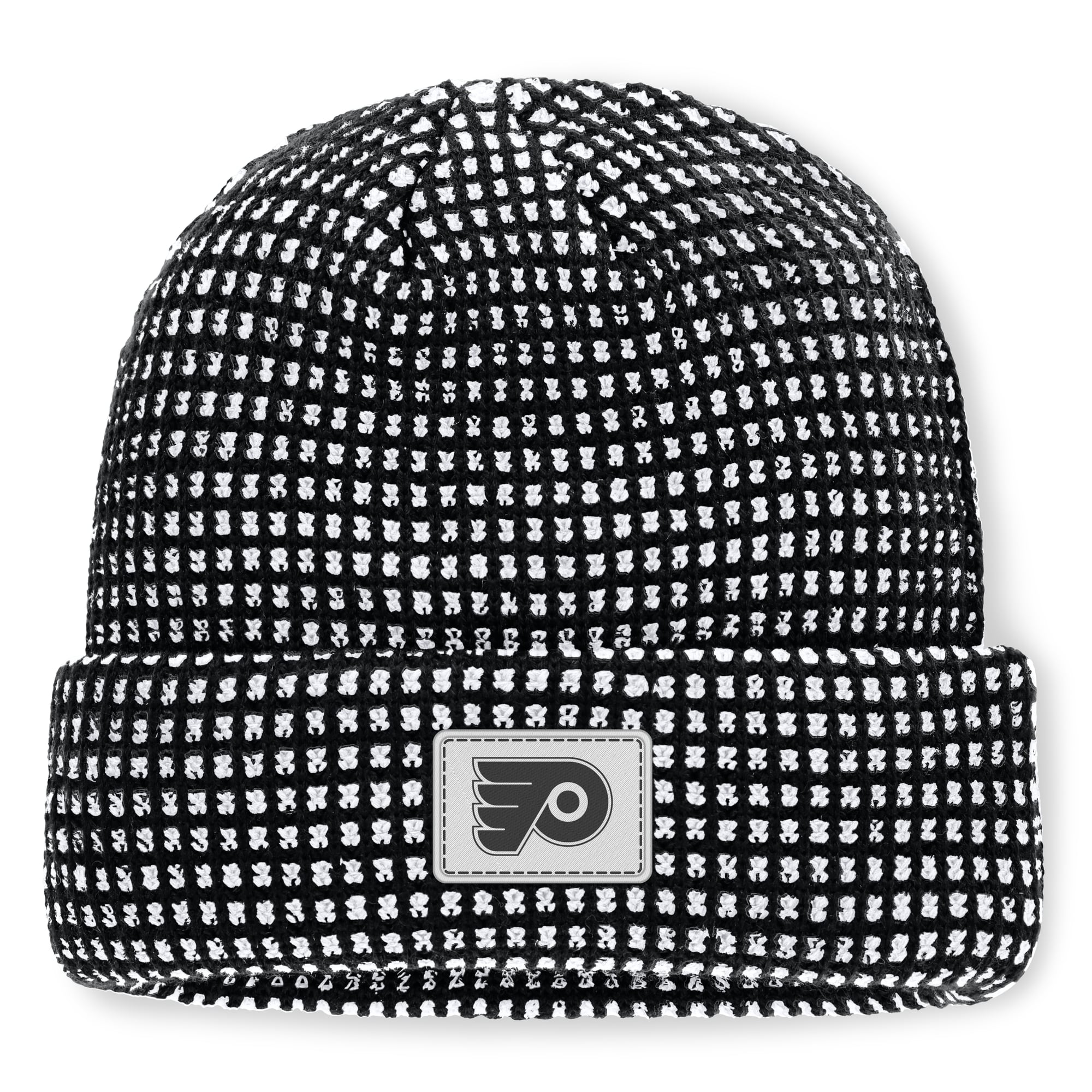 Men's Fanatics Black Philadelphia Flyers Fundamental Scheme Ribbed Cuffed Knit Hat