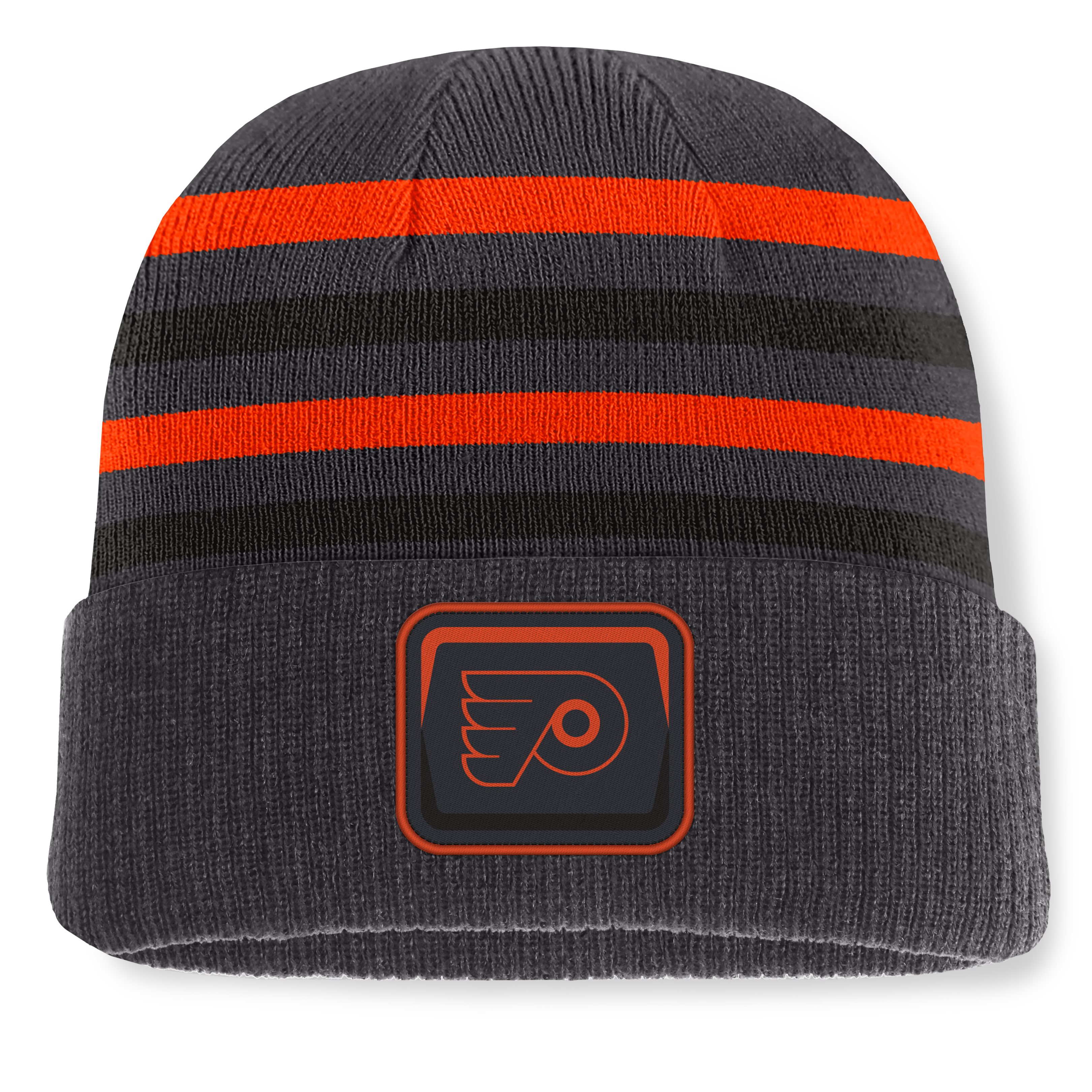 Men's Fanatics Black Philadelphia Flyers Knurly Stripe Cuffed Knit Hat