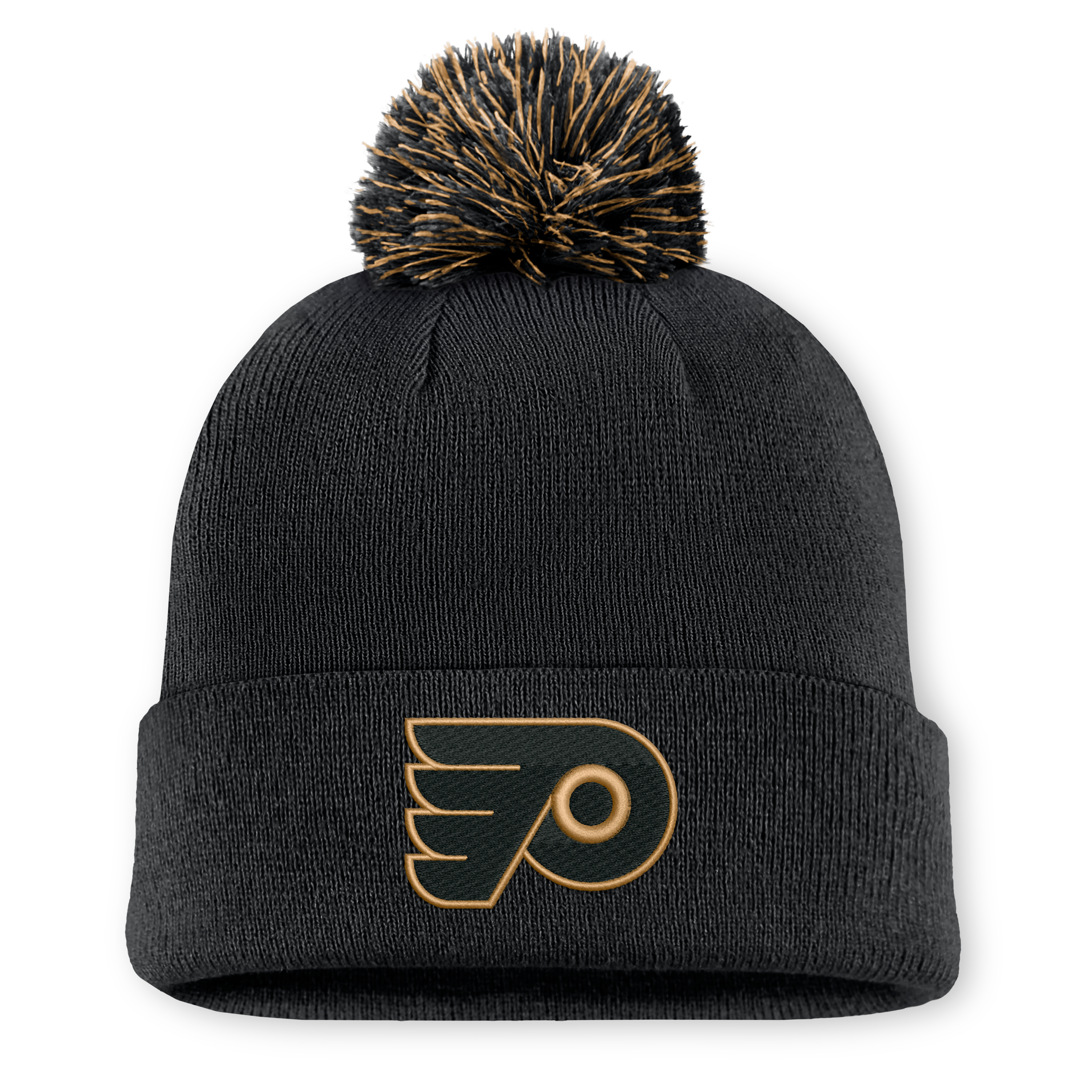 Bonnet tricoté authentique Fanatics noir Philadelphia Flyers Military Appreciation avec pompon