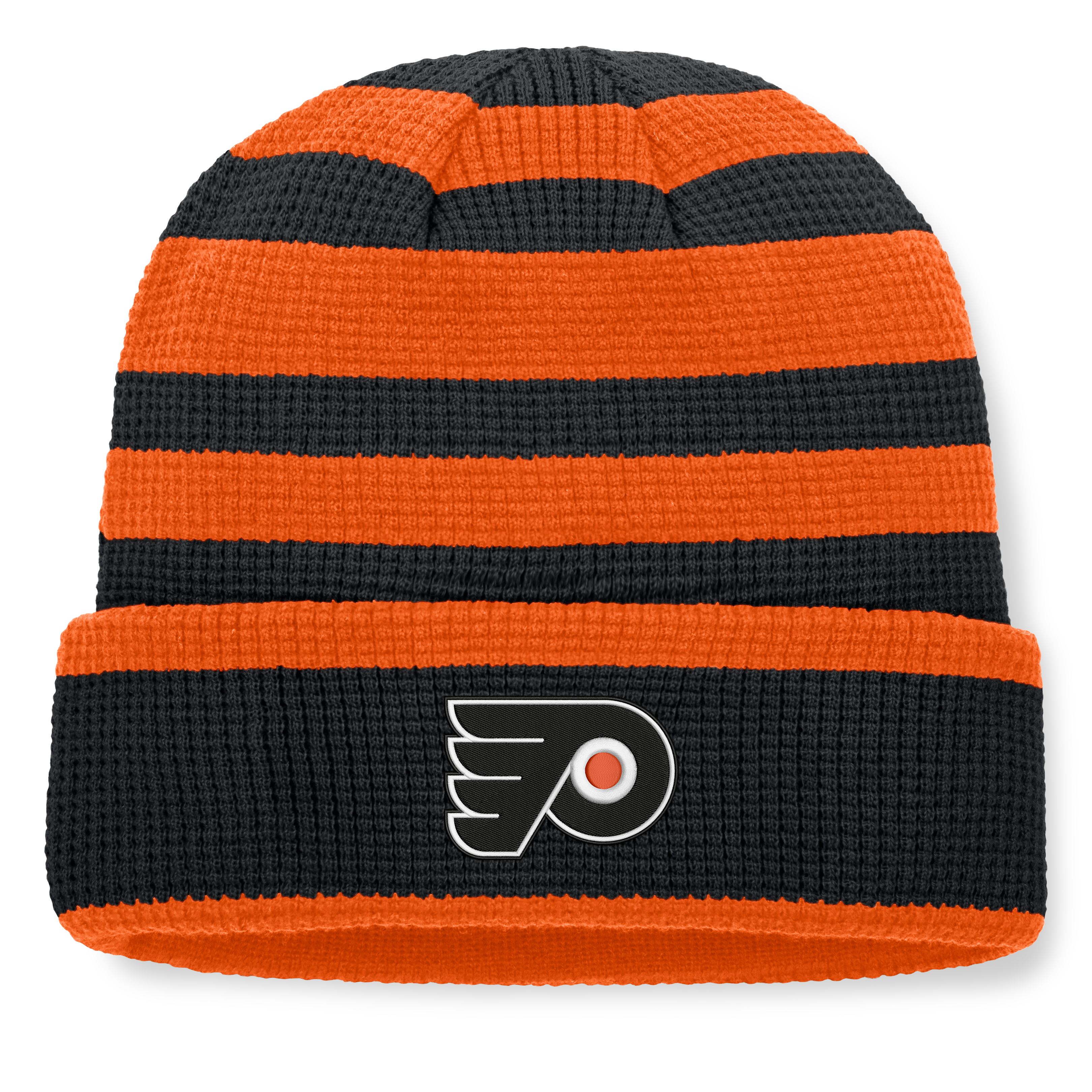 Bonnet tricoté à revers Fanatics noir et orange Philadelphia Flyers Fundamental Steady pour homme