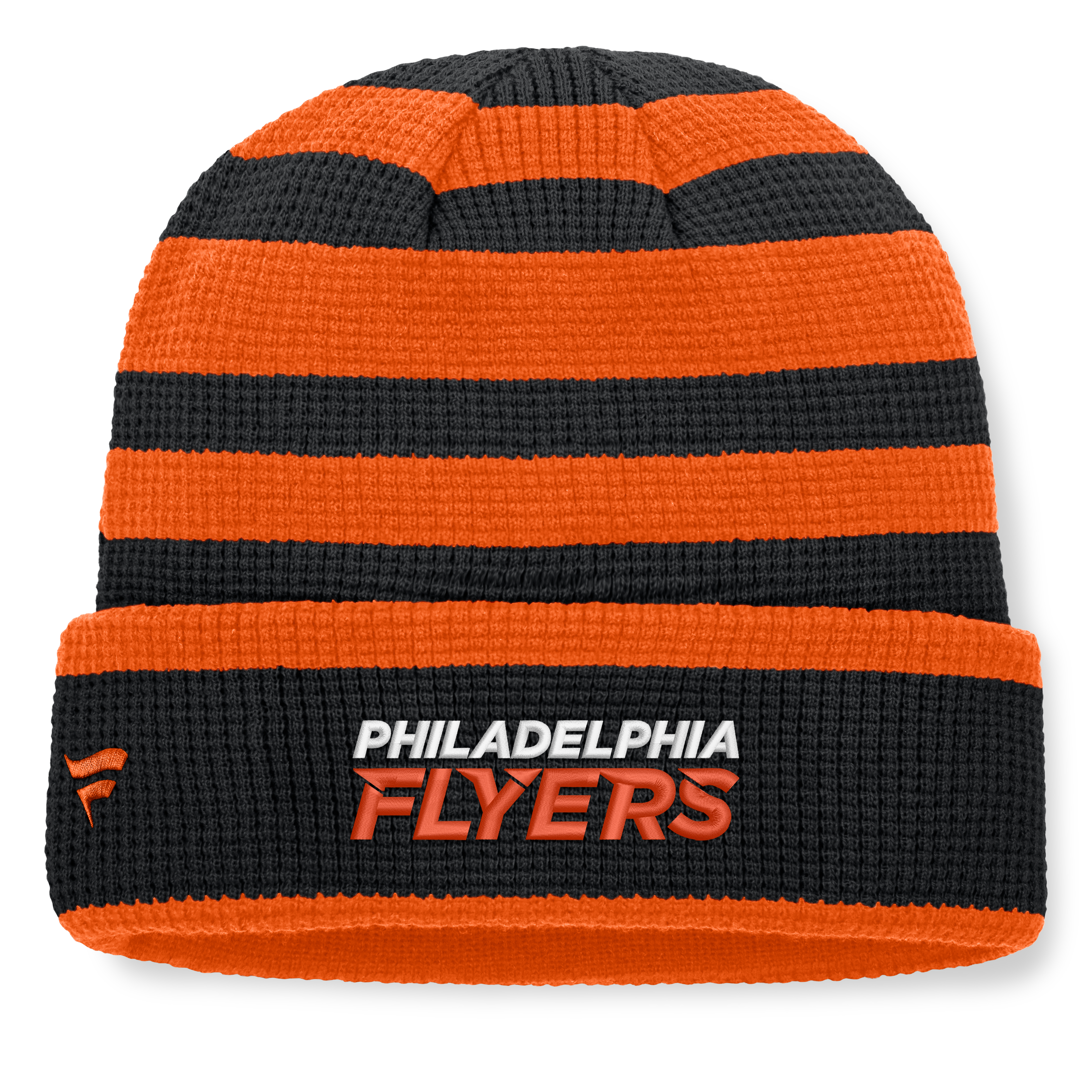 Bonnet tricoté à revers Fanatics noir et orange Philadelphia Flyers Fundamental Steady pour homme