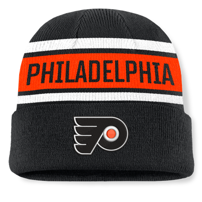 Philadelphia Flyers Fanatics Heritage Cuffed Knit Hat - Black/Orange