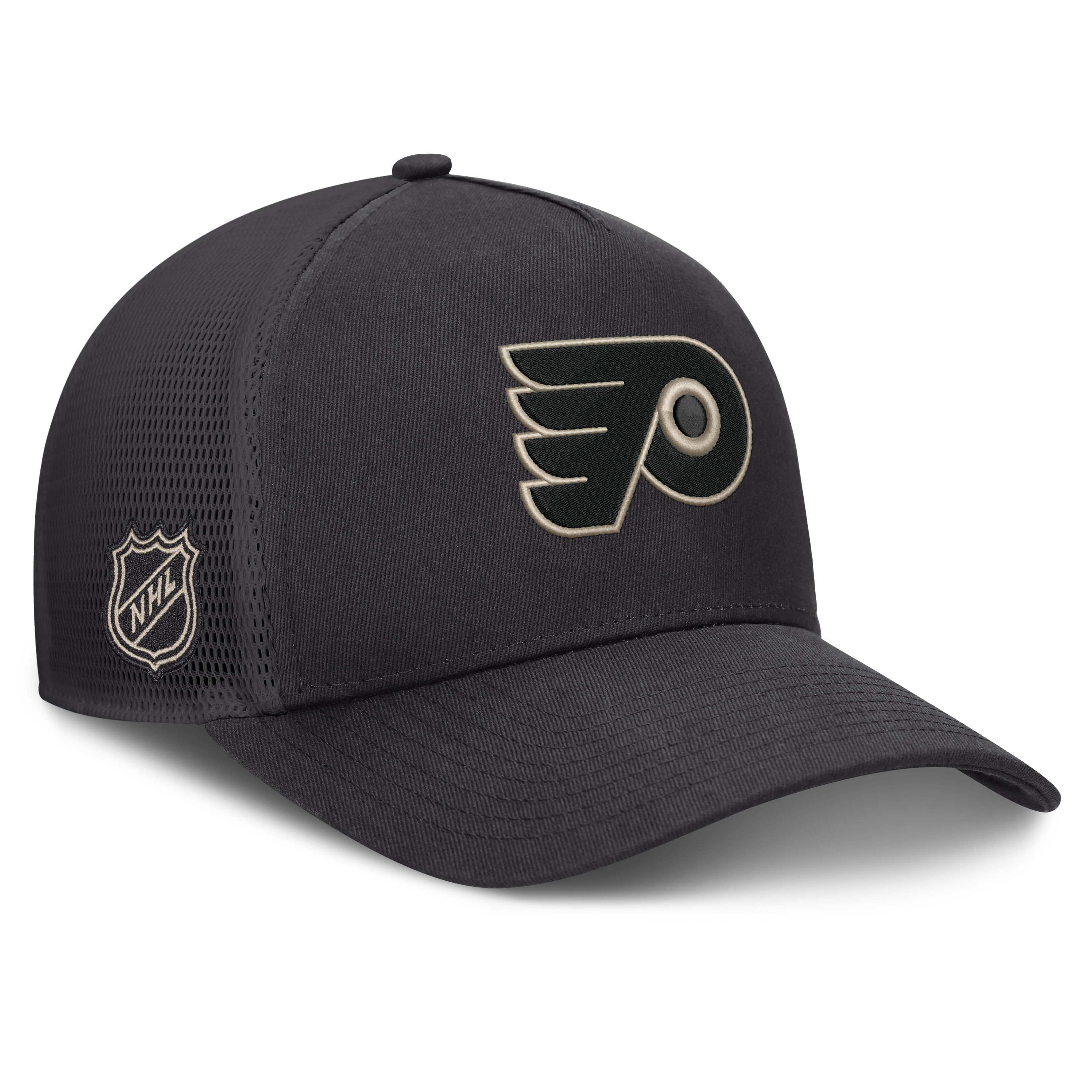 Men's Fanatics Charcoal Philadelphia Flyers Road Soft Wash A-Frame Meshback Hat