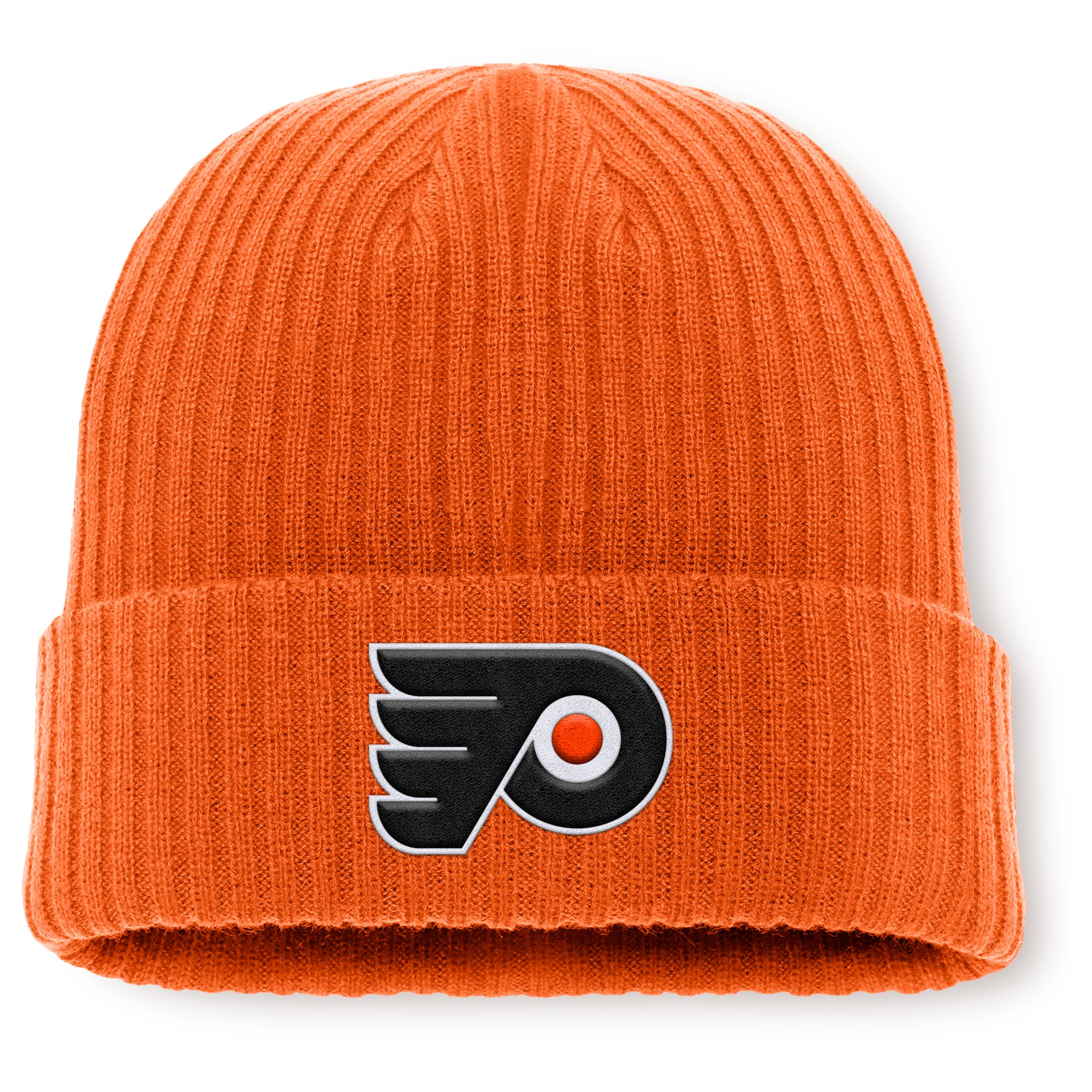 Bonnet en tricot à revers avec logo principal Core des Flyers de Philadelphie Fanatics Orange pour hommes