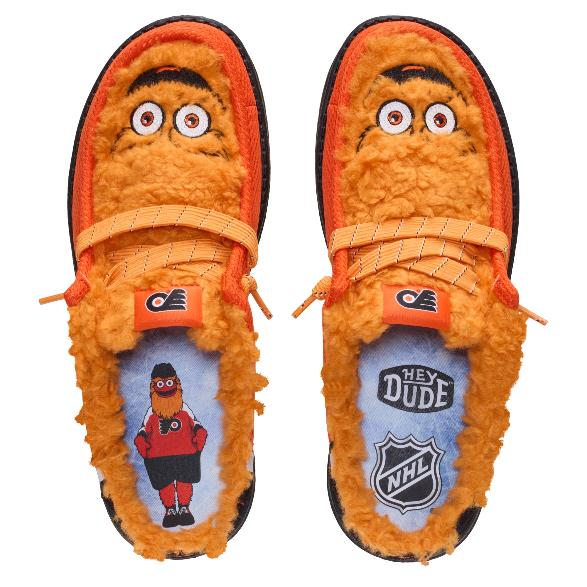 Pantoufles décontractées Hey Dude orange Philadelphia Flyers Wally pour hommes