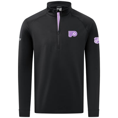 Philadelphia Flyers Levelwear Hockey Fights Cancer Utility Quarter-Zip Pullover - Black