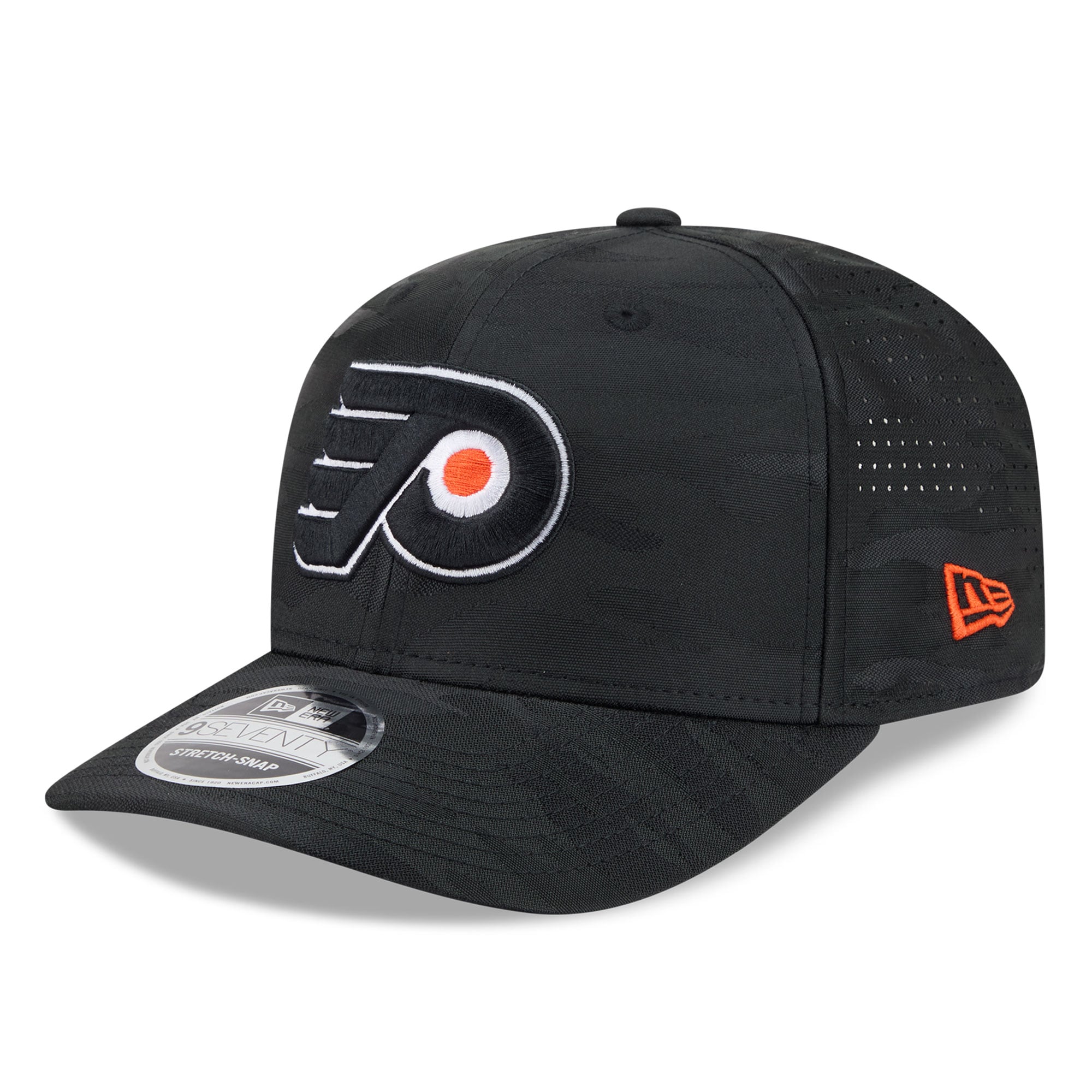 Casquette ajustable perforée New Era noire Philadelphia Flyers Camo 9SEVENTY pour homme