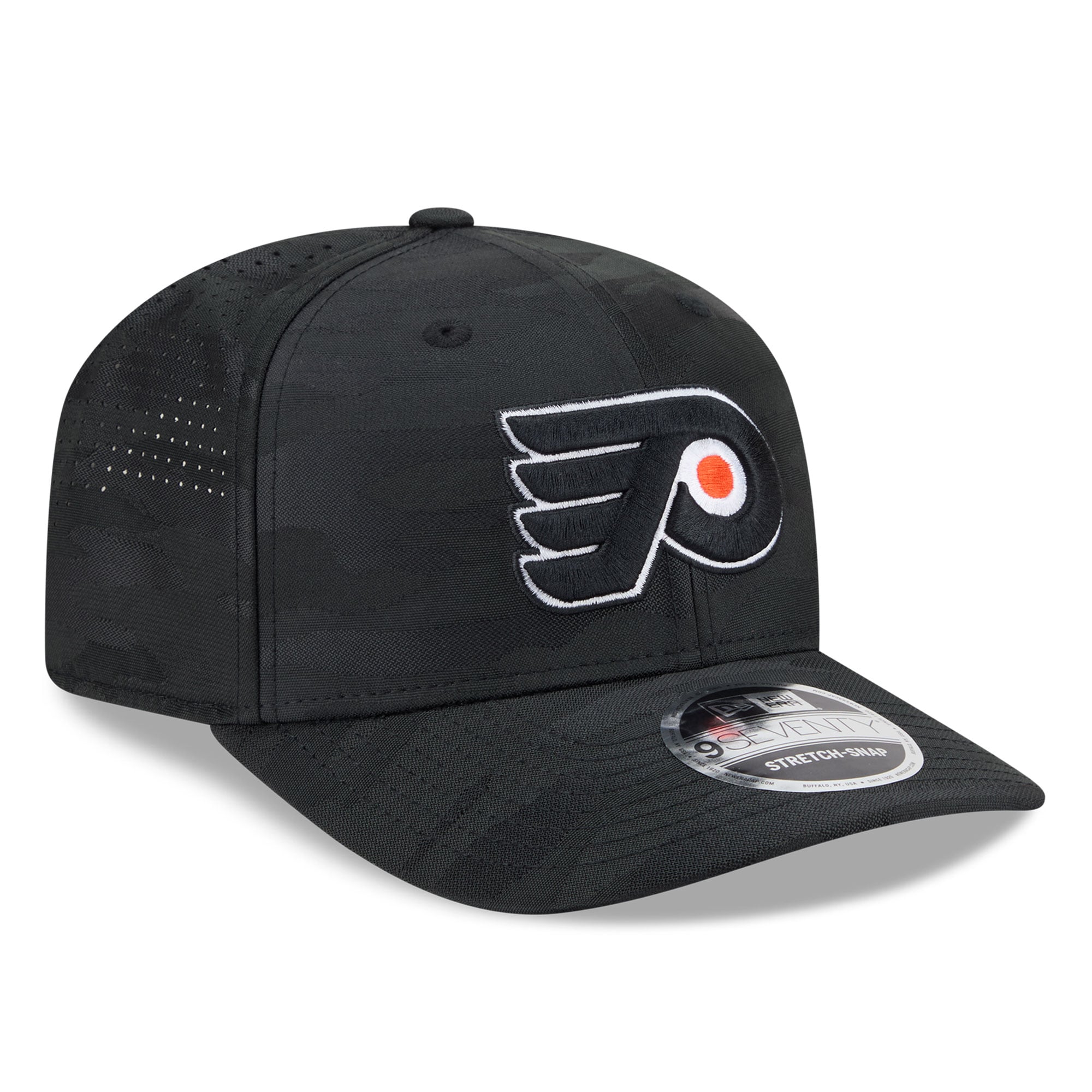 Casquette ajustable perforée New Era noire Philadelphia Flyers Camo 9SEVENTY pour homme