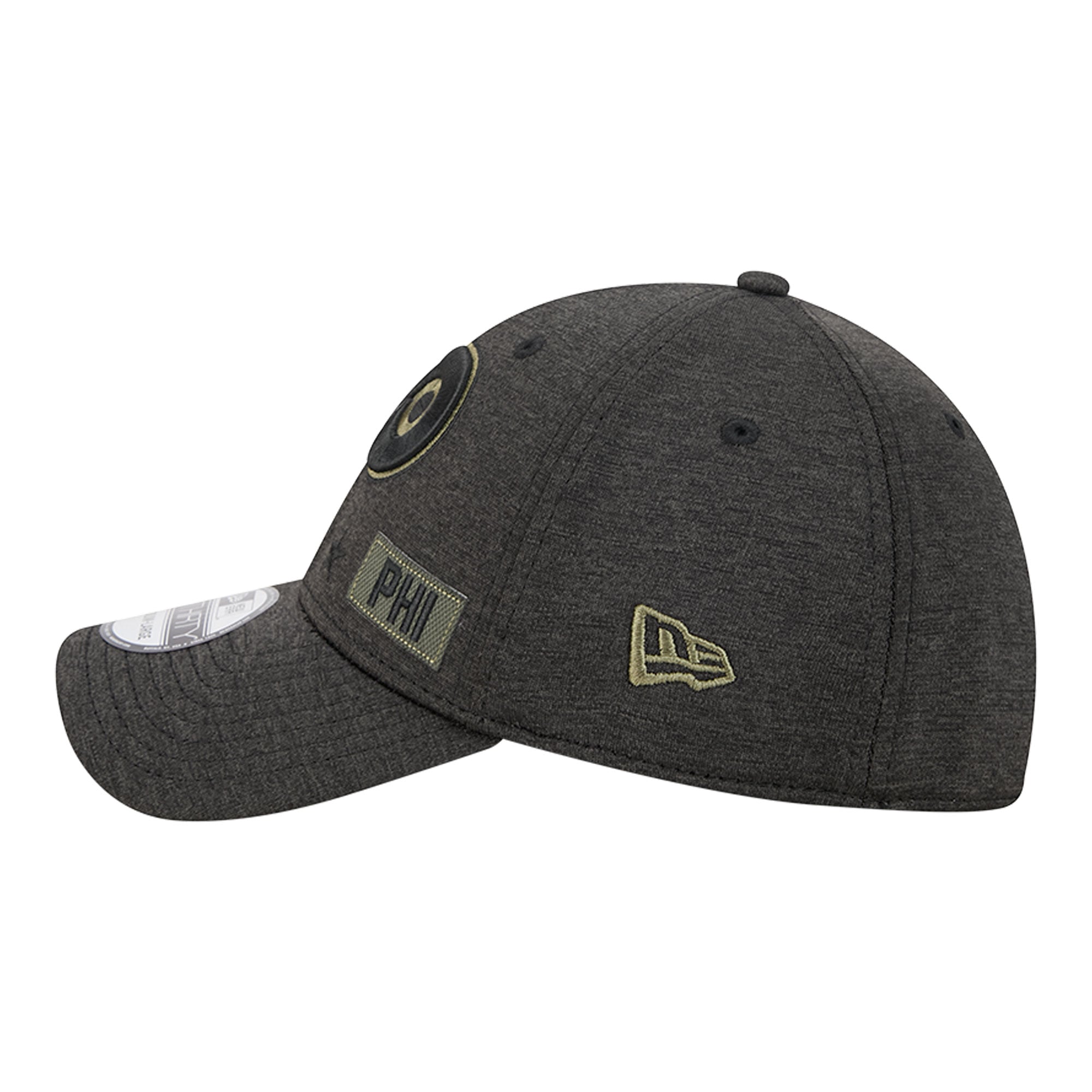 Men's New Era Black Philadelphia Flyers Stealth Mode Flex 39Thirty Stretch Hat