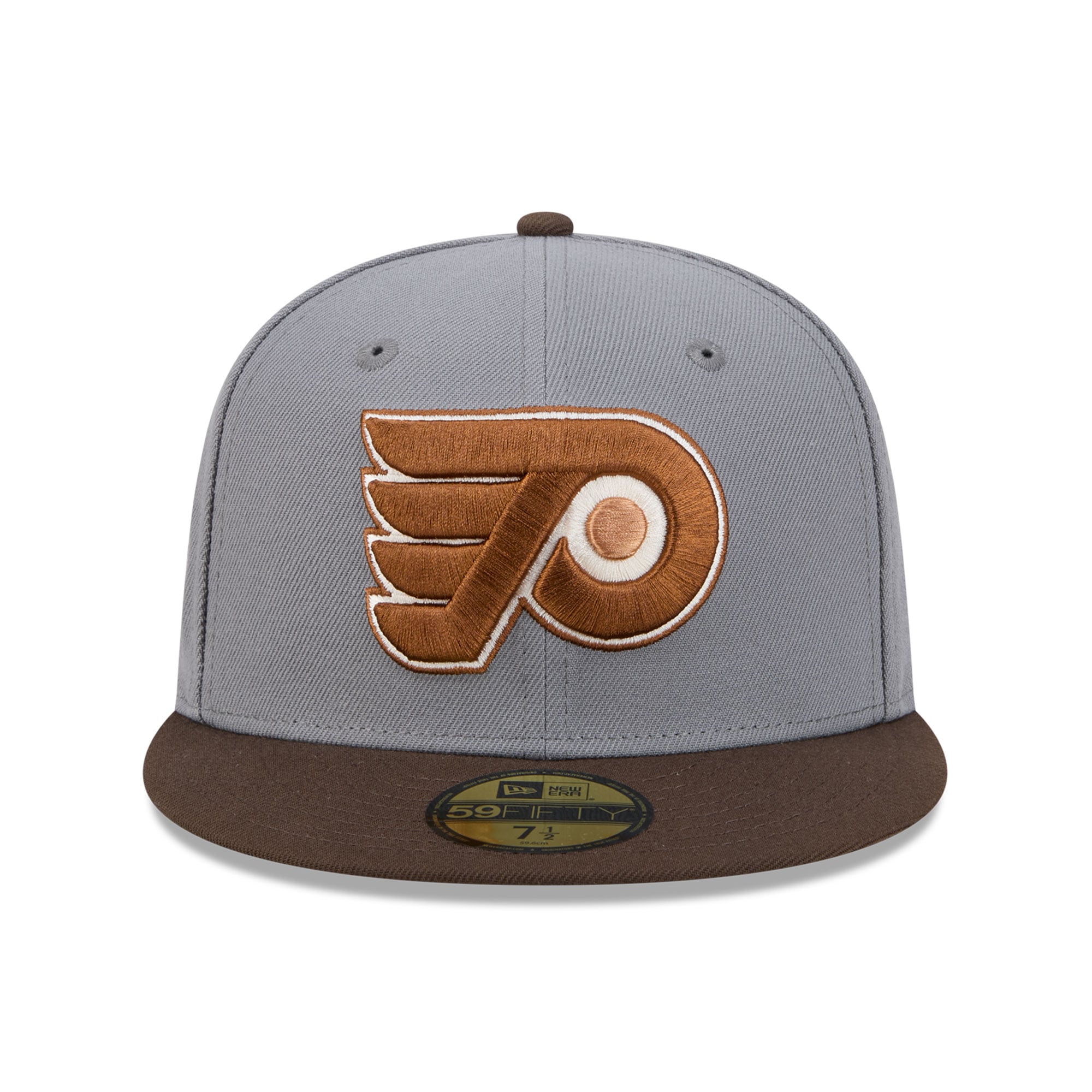 Men's New Era Charcoal/Brown Philadelphia Flyers Wood Tones 59FIFTY Fitted Hat