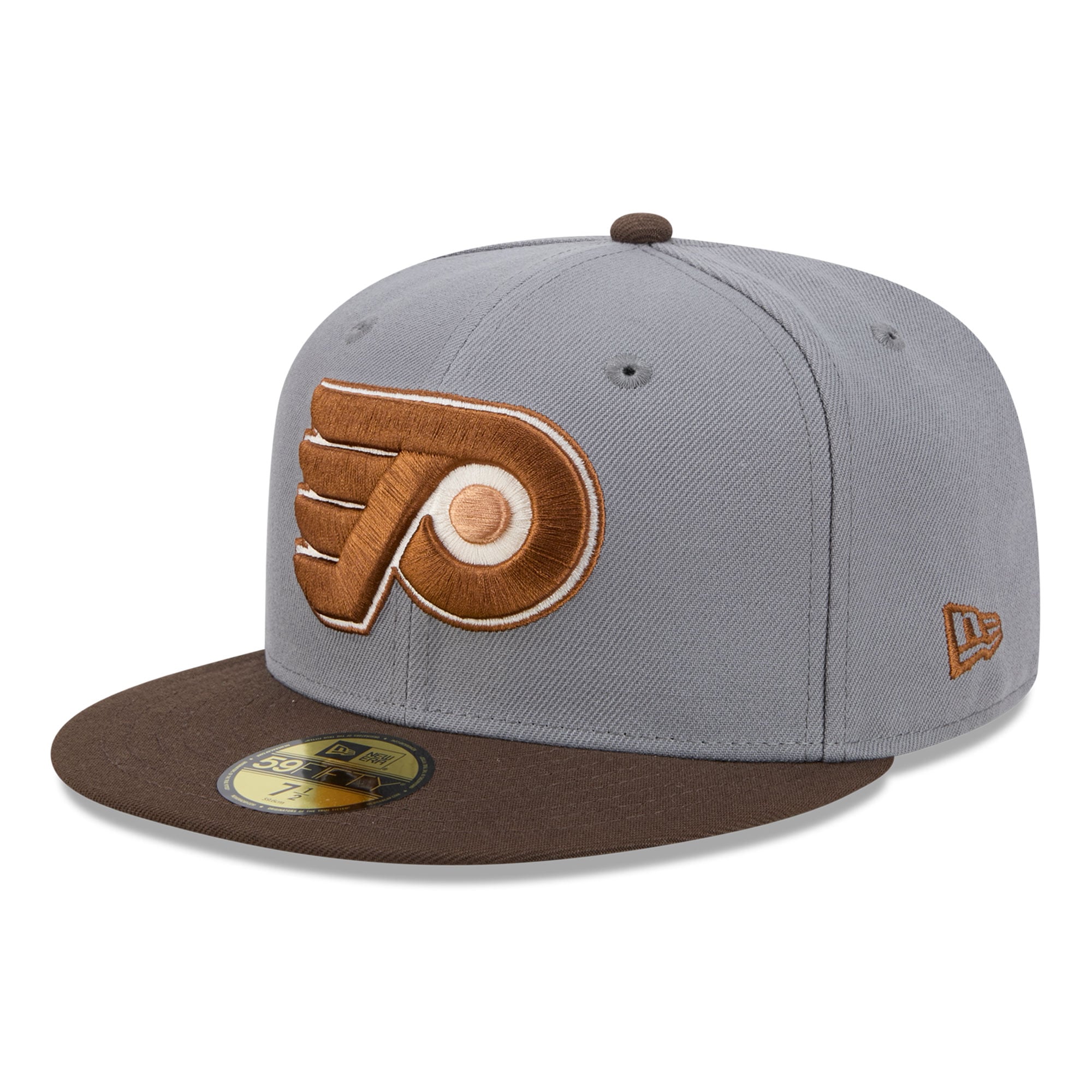 Men's New Era Charcoal/Brown Philadelphia Flyers Wood Tones 59FIFTY Fitted Hat
