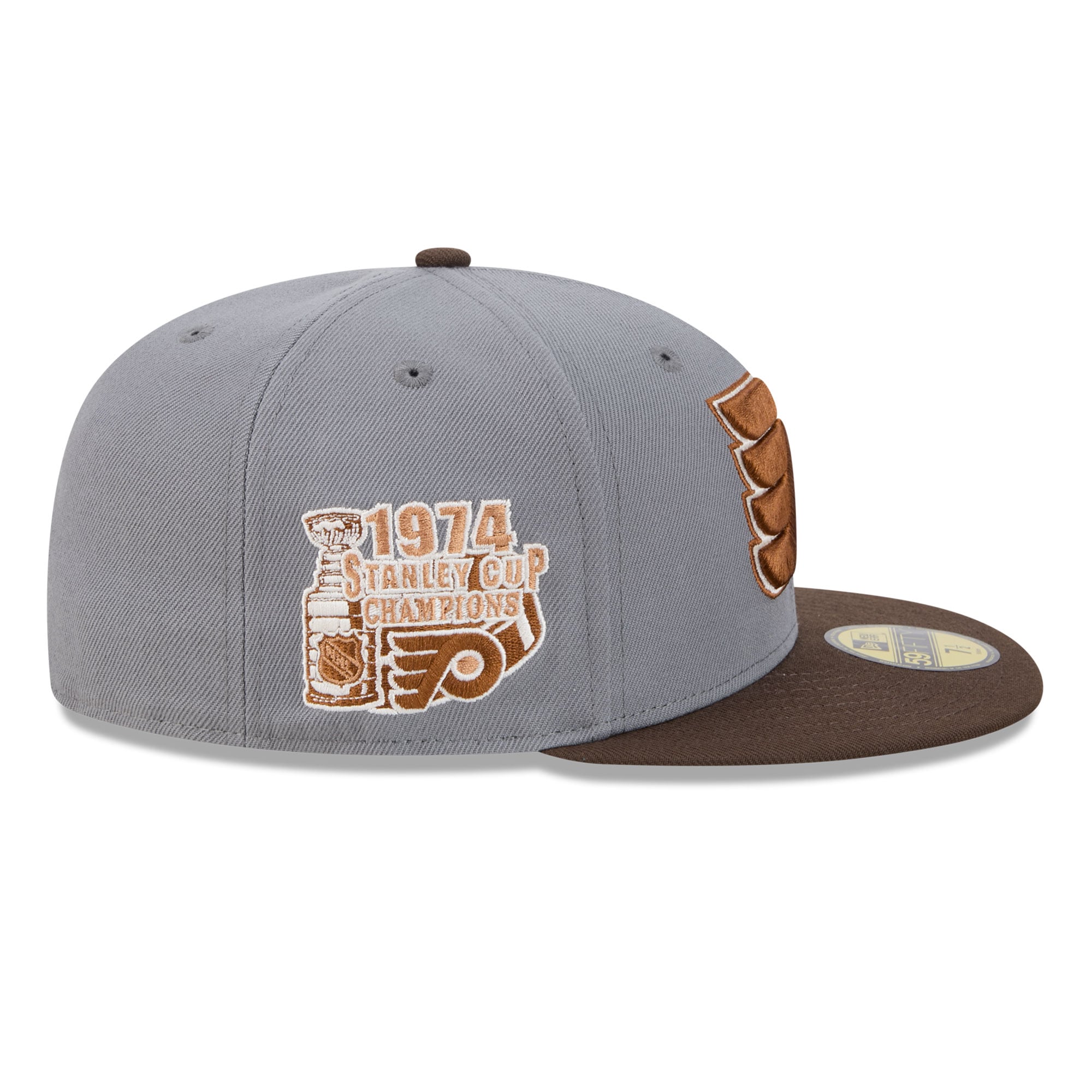 Men's New Era Charcoal/Brown Philadelphia Flyers Wood Tones 59FIFTY Fitted Hat