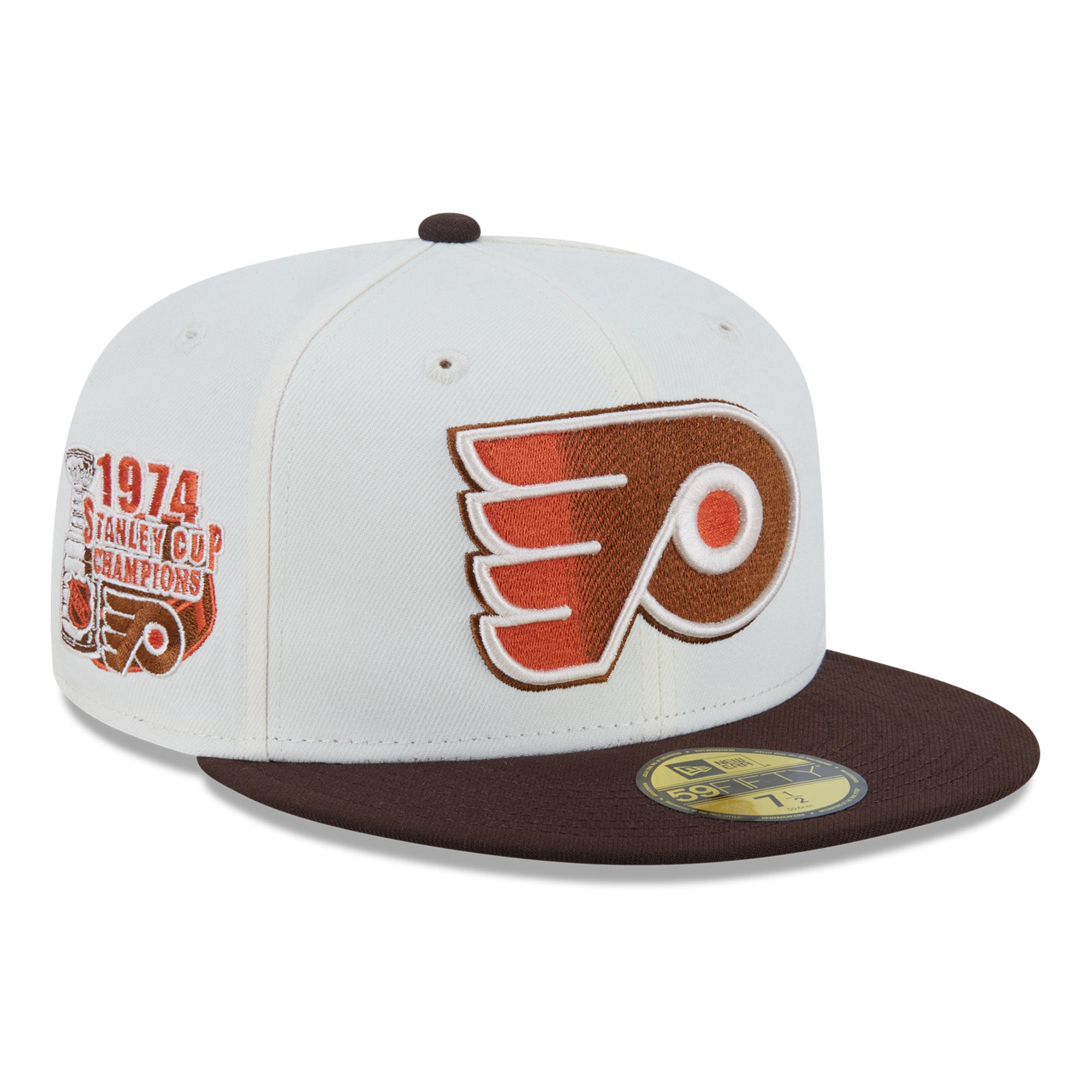 Men's New Era Cream Philadelphia Flyers Pumpkin Spice 59FIFTY Fitted Hat