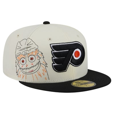 Philadelphia Flyers New Era Localized Stitched 59FIFTY Fitted Hat - Cream/Black