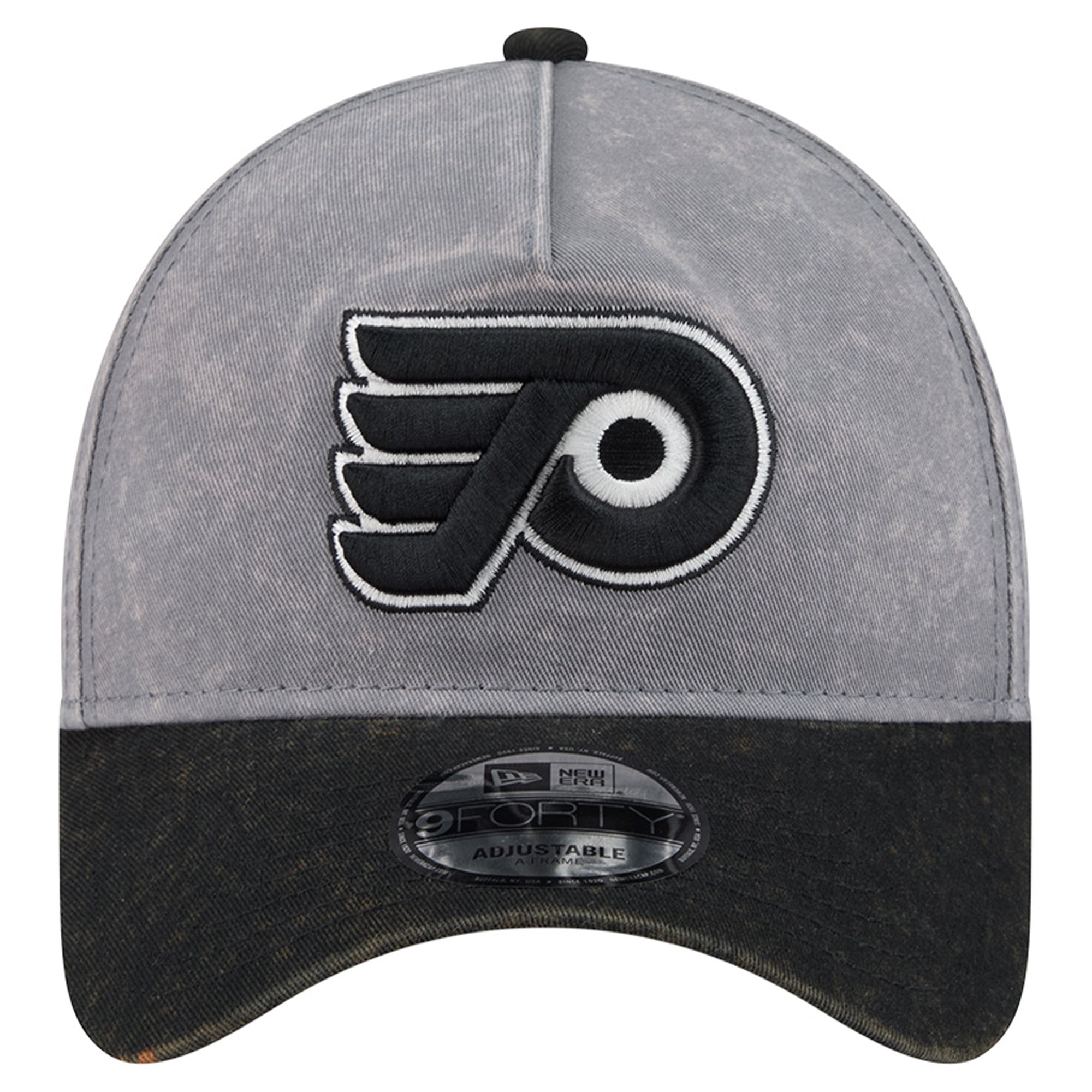 Men's New Era Gray/Black Philadelphia Flyers Storm A-Frame 9FORTY Adjustable Hat