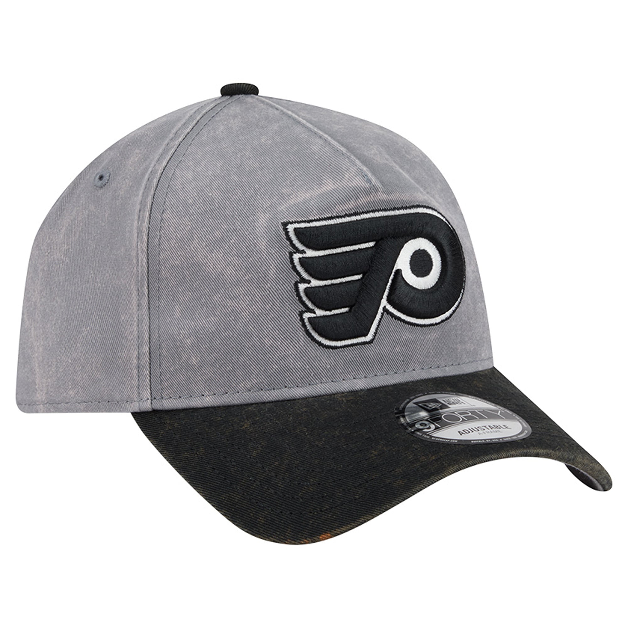 Men's New Era Gray/Black Philadelphia Flyers Storm A-Frame 9FORTY Adjustable Hat