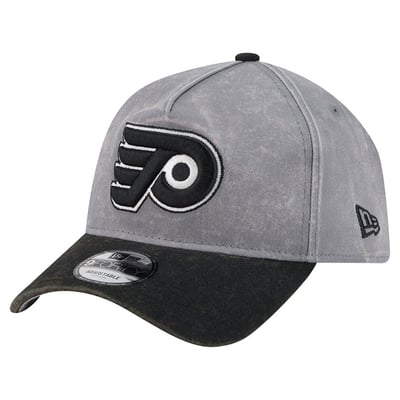 Men's Philadelphia Flyers New Era Gray/Black Storm A-Frame 9FORTY Adjustable Hat