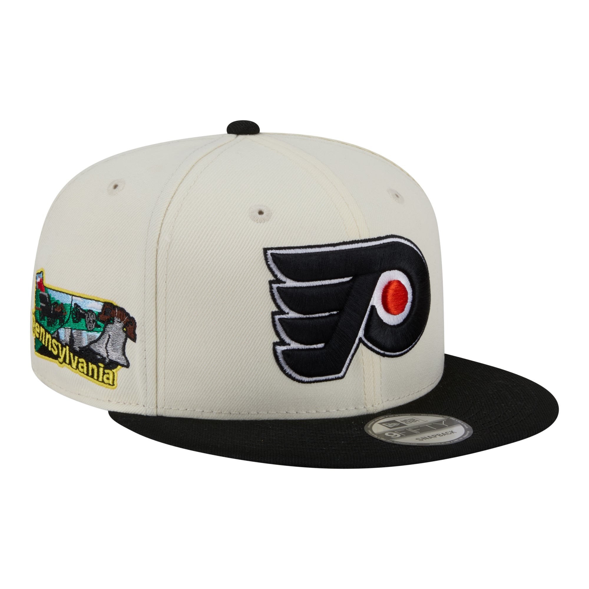 Men's New Era  White/Black Philadelphia Flyers Injection Localized Two-Tone 9FIFTY Snapback Hat