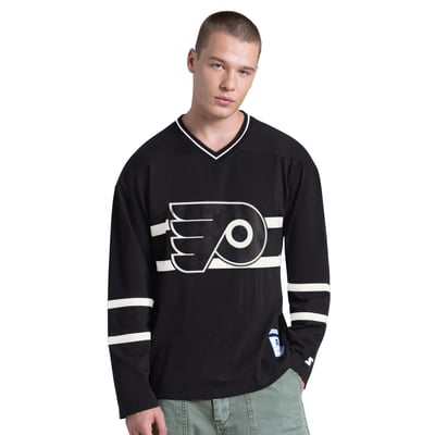 Philadelphia Flyers Starter Line Up Long Sleeve V-Neck T-Shirt - Black