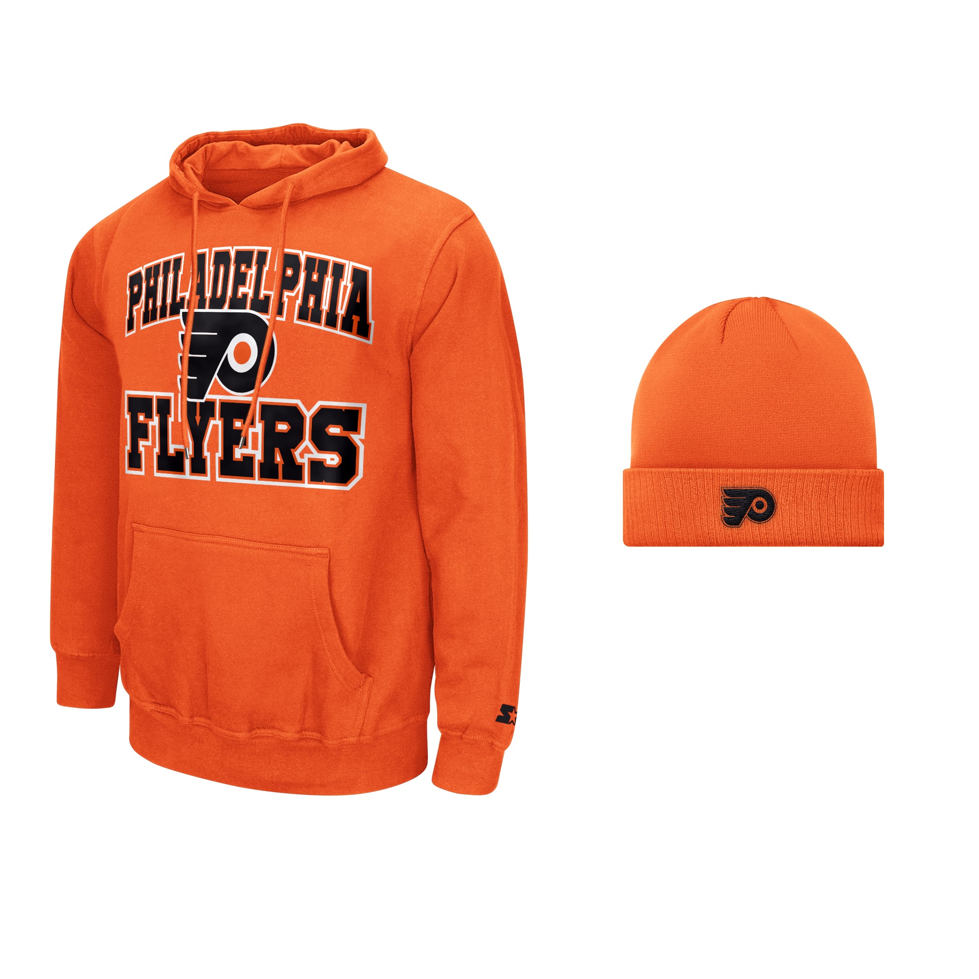Men's Starter  Orange Philadelphia Flyers Two-Pack Hoodie & Knit Hat Set
