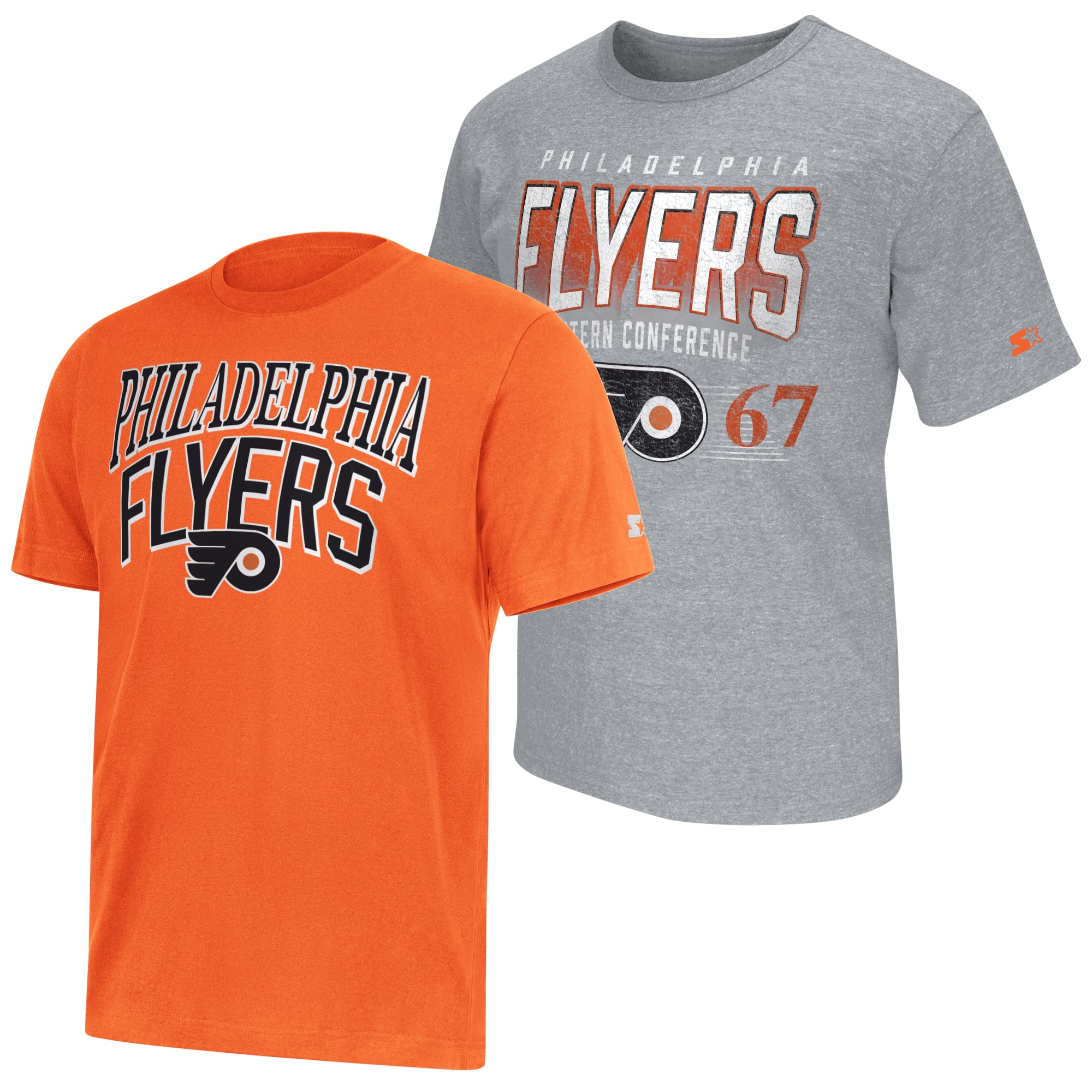 Ensemble de deux t-shirts Starter orange/gris chiné Philadelphia Flyers pour hommes