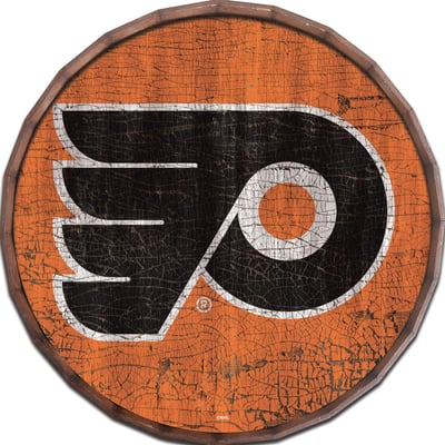 Philadelphia Flyers 24" Cracked Color Barrel Top Sign