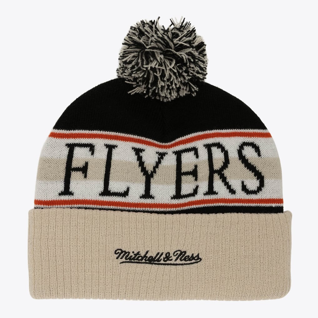 Philadelphia Flyers Tan Classic Cuffed Knit Hat with Pom display picture 3
