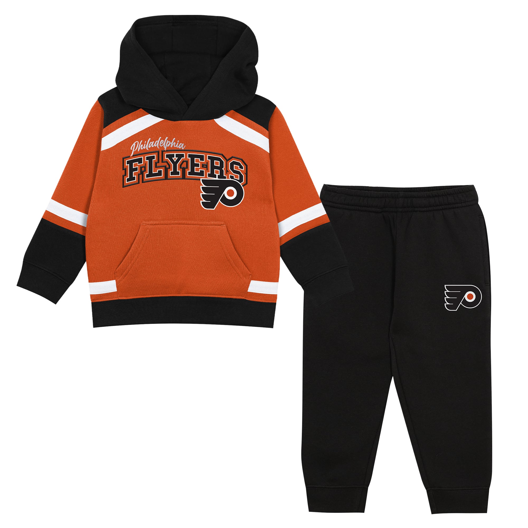 Ensemble sweat à capuche et pantalon Ice Explorer orange/noir des Flyers de Philadelphie pour tout-petits
