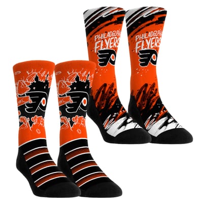  Philadelphia Flyers Rock Em Unisex Ice Breaker Two-Pack Crew Socks Set - Orange