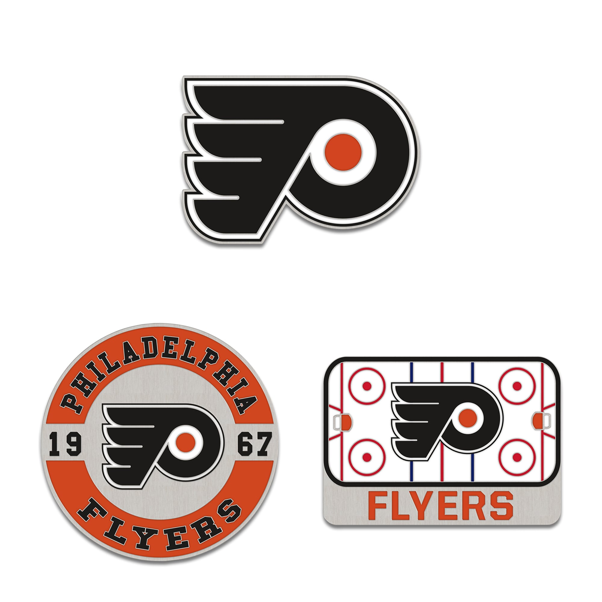Pin de trois broches de collection WinCraft Philadelphia Flyers