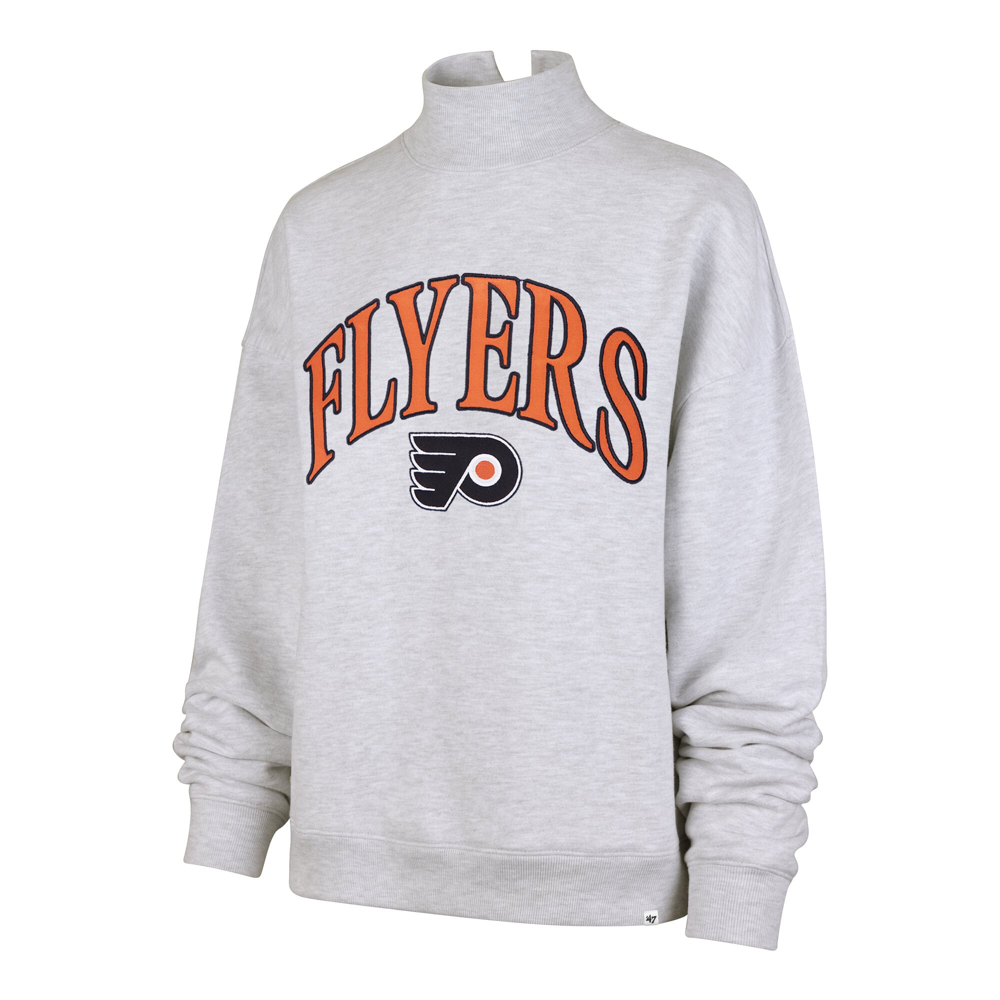 Women's '47 Gray Philadelphia Flyers Vantage Mock Neck Fleece Sweatshirt