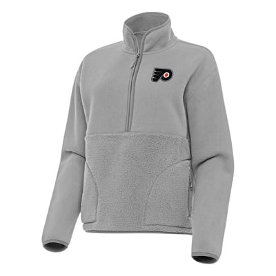 Philadelphia Flyers Antigua Women's Figure Half-Zip Pullover Sweatshirt - Gray