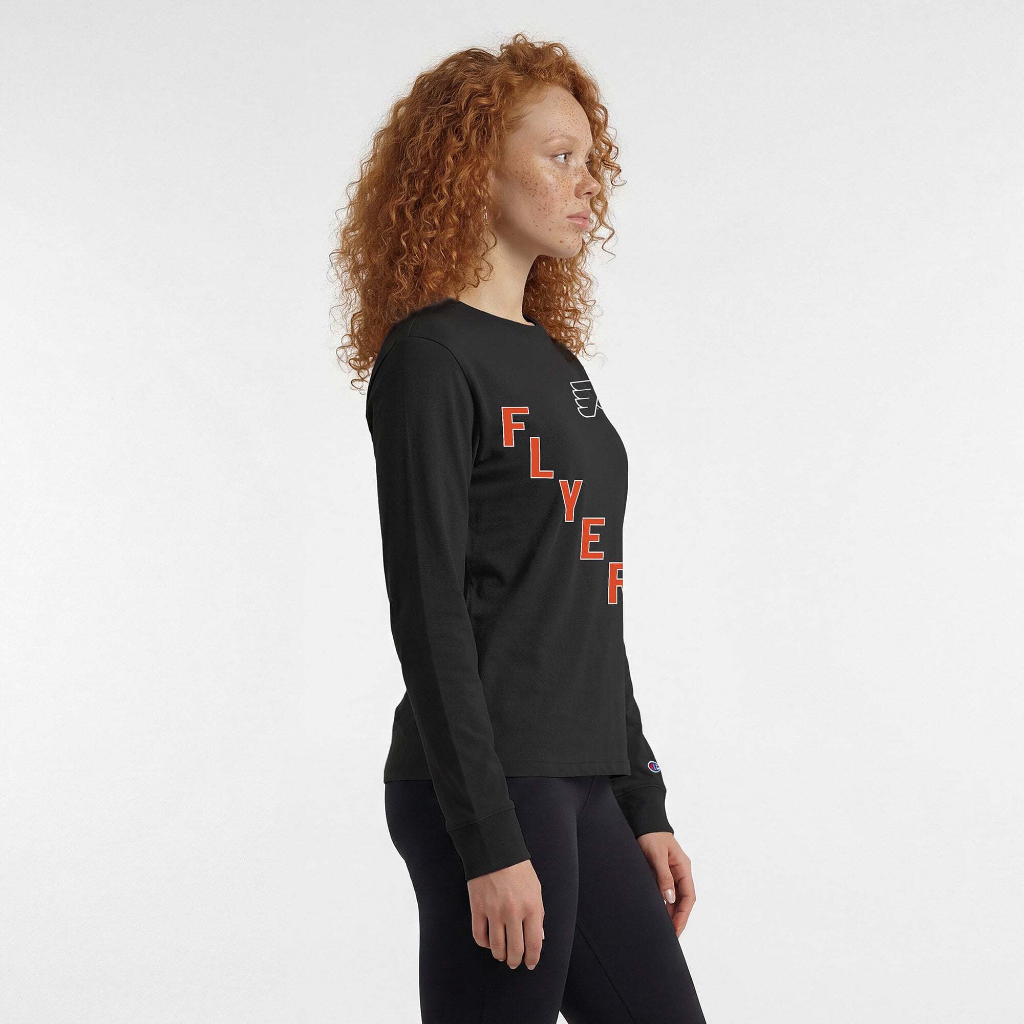 T-shirt à manches longues noir Champion Philadelphia Flyers pour femmes
