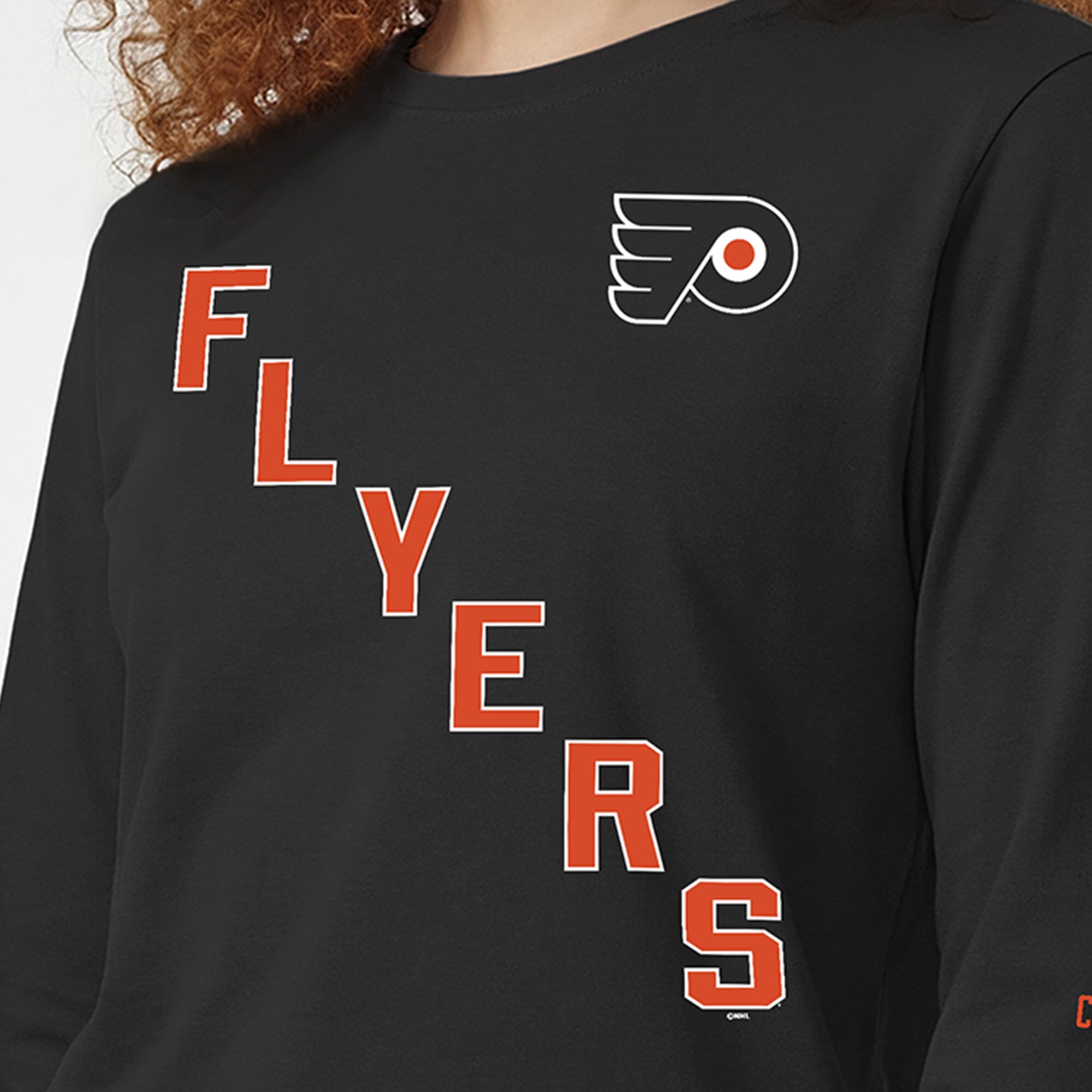 T-shirt à manches longues noir Champion Philadelphia Flyers pour femmes
