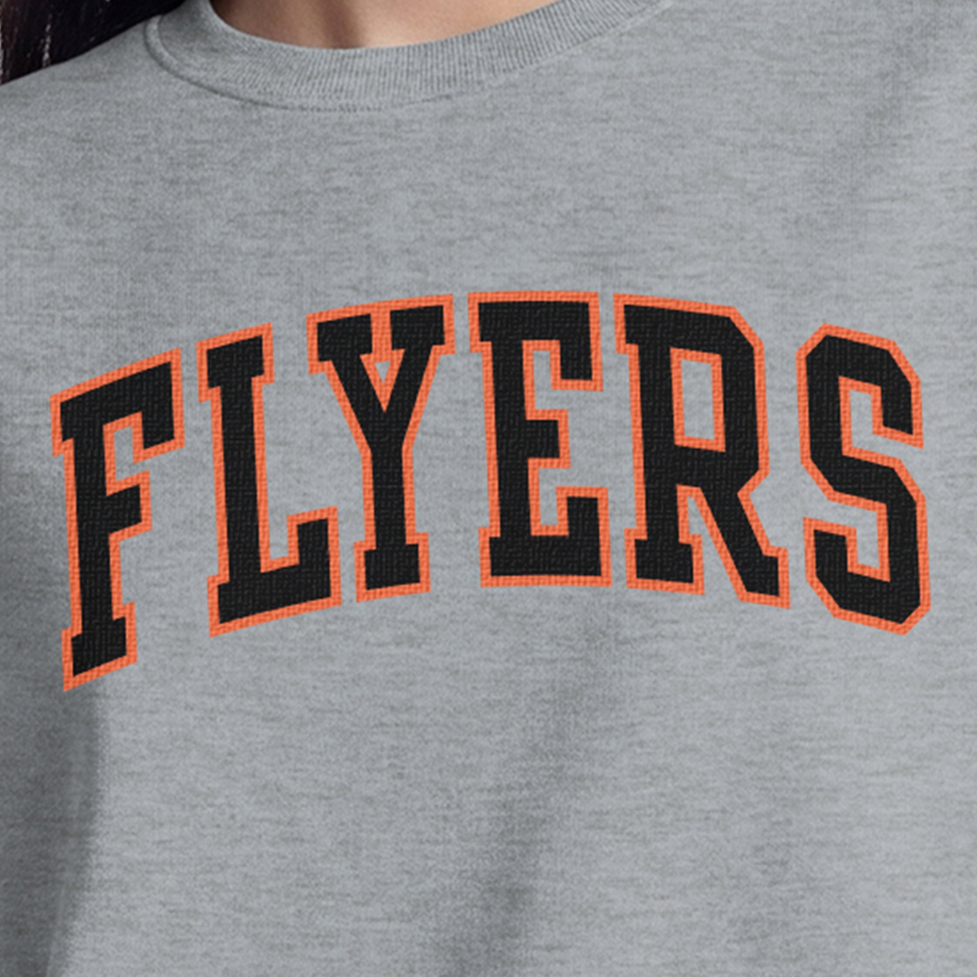 Women's Champion  Heather Gray Philadelphia Flyers Applique Crewneck Sweatshirt